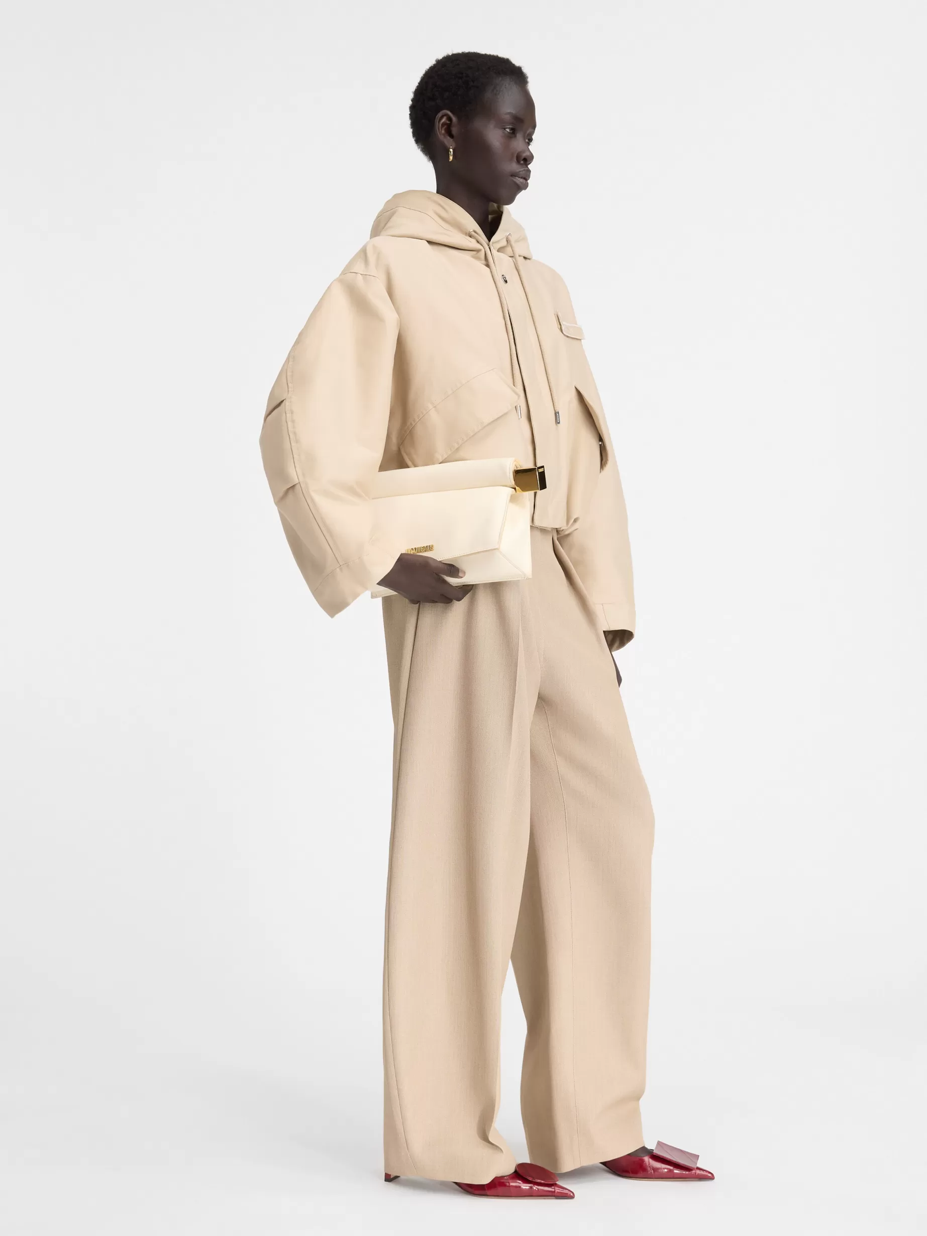 Cheap Jacquemus De Caraco cropped parka Beige