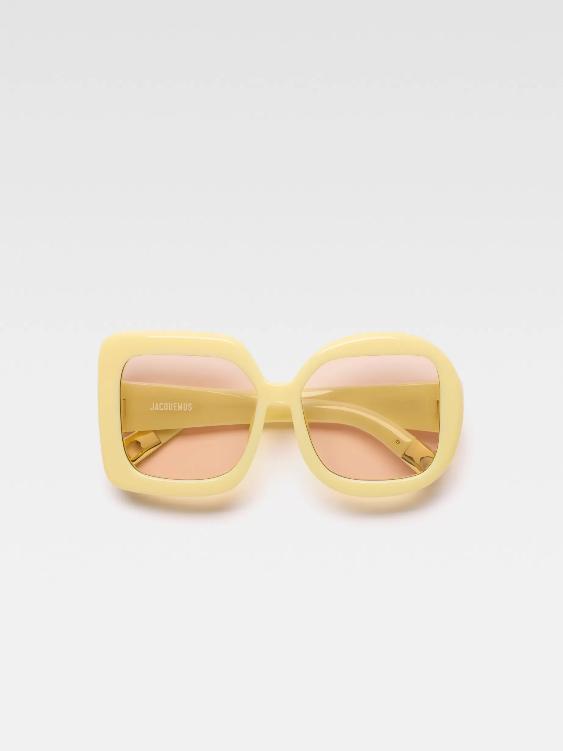 Hot Jacquemus De Carré Rond zonnebril PaleYellow