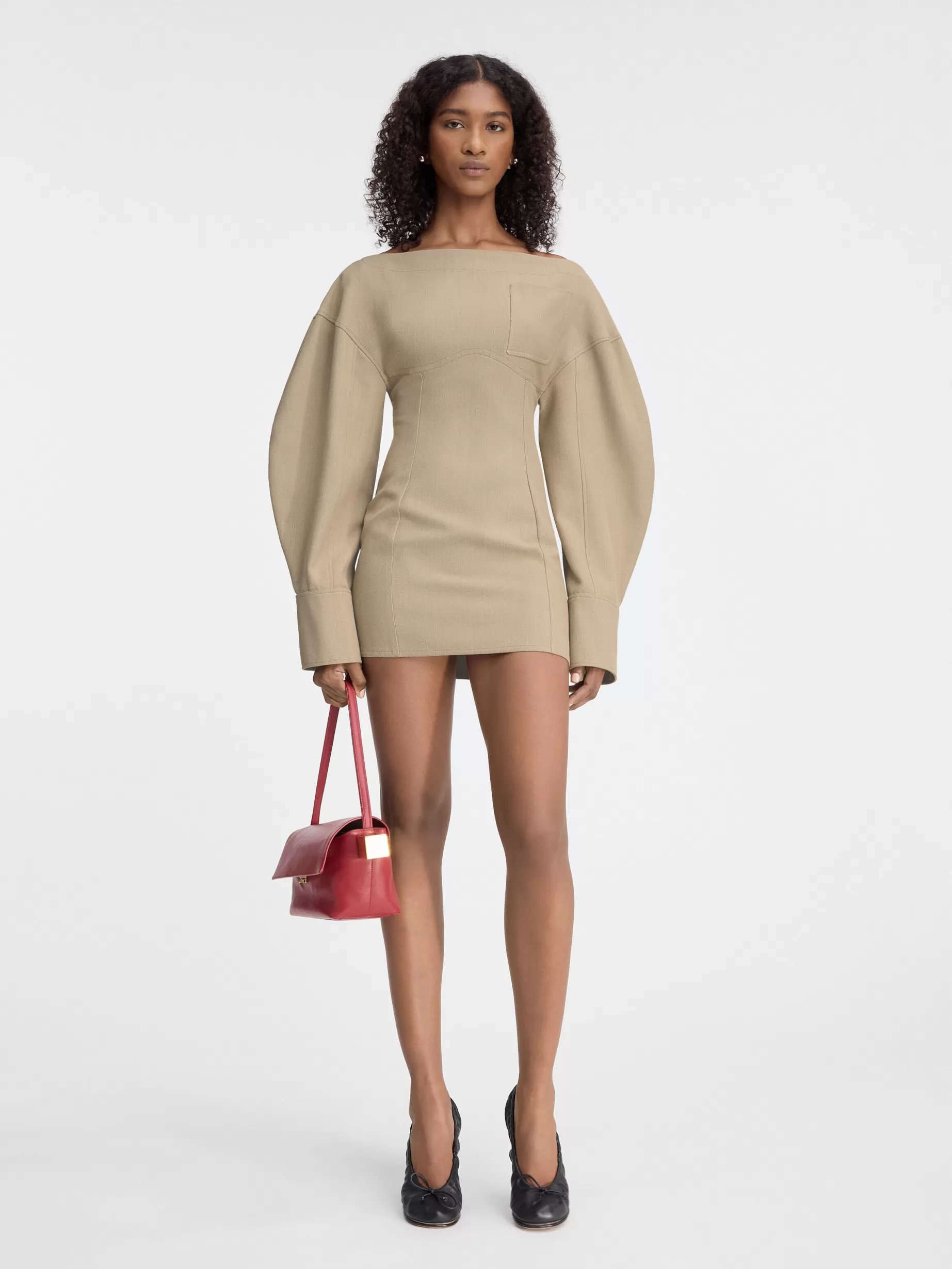 Clearance Jacquemus De Casaco overhemdjurk Beige