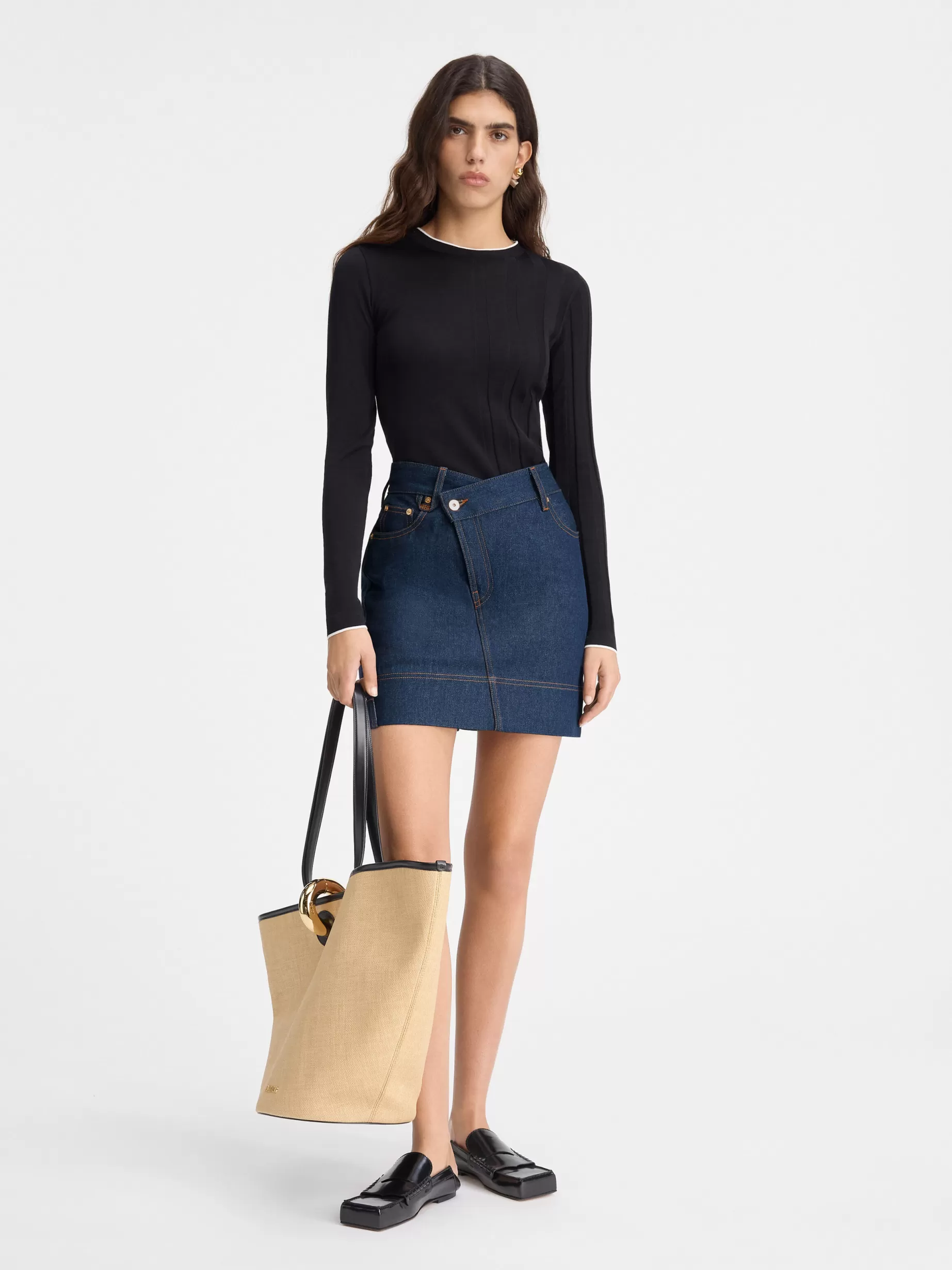 New Jacquemus De de-Nîmes denim mini rok