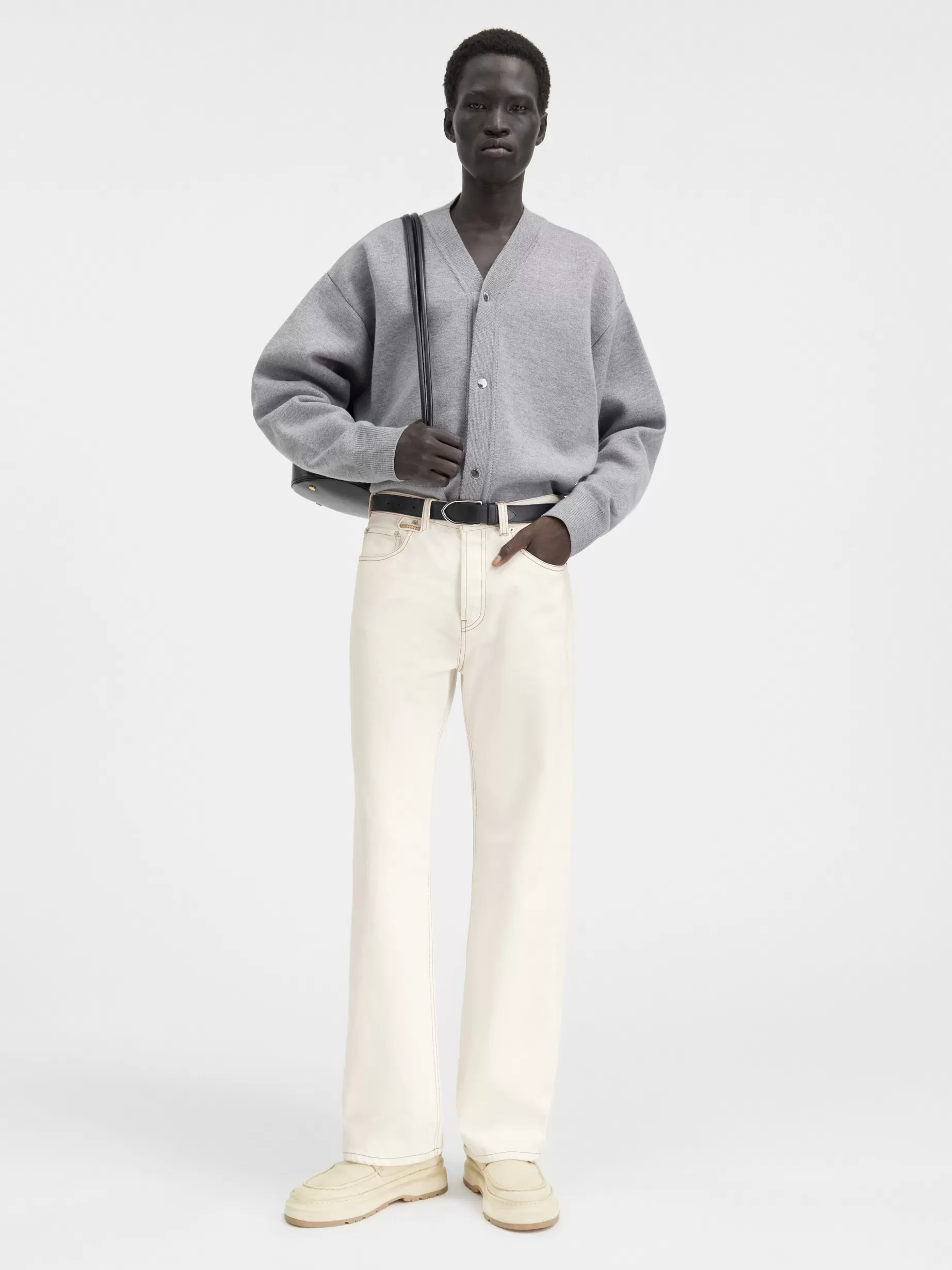 Best Jacquemus De de-Nîmes rechte denim broek Off-white/Tabac