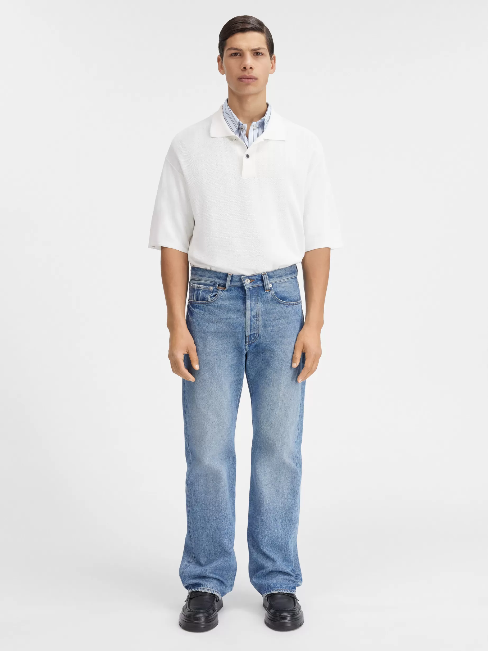 Hot Jacquemus De de-Nîmes rechte denim broek Blue/Tabac