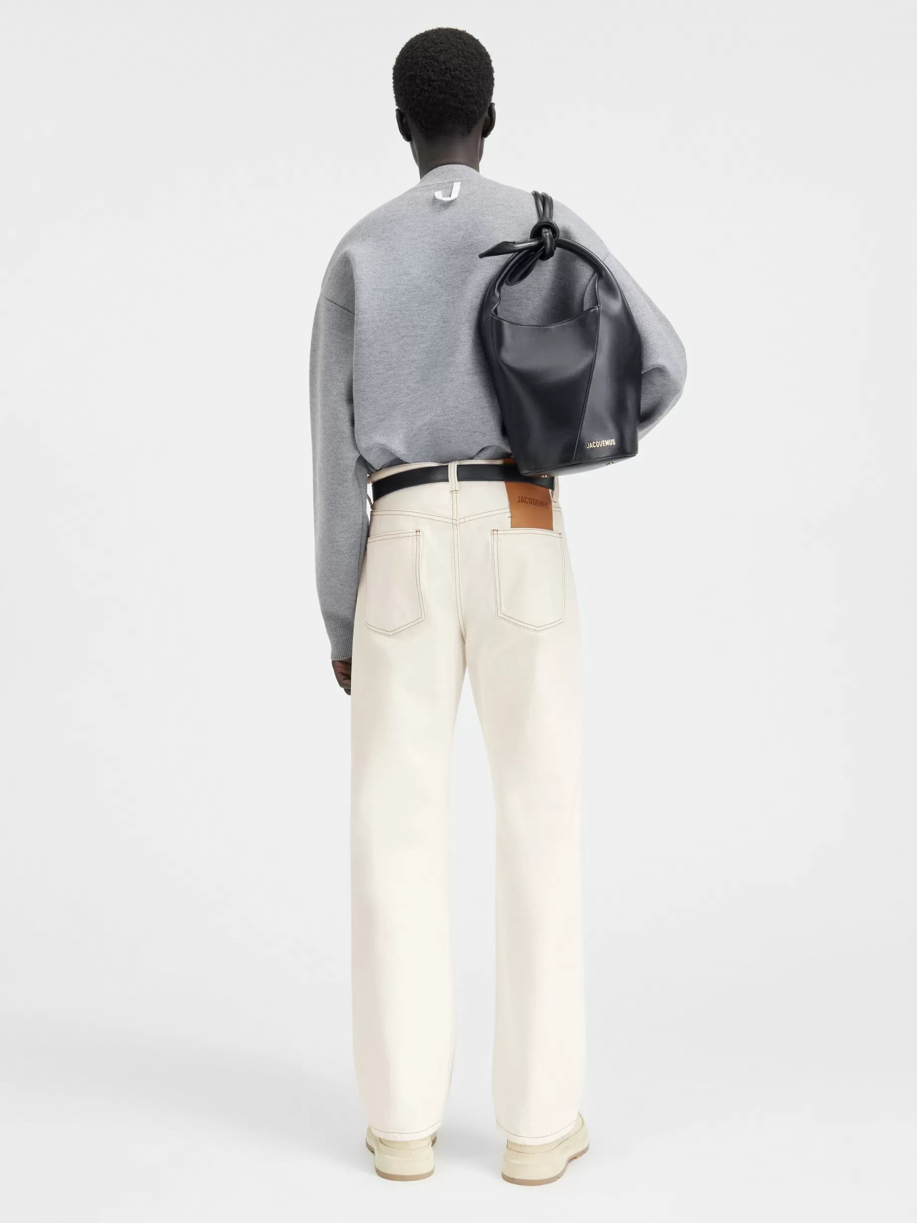 Best Jacquemus De de-Nîmes rechte denim broek Off-white/Tabac