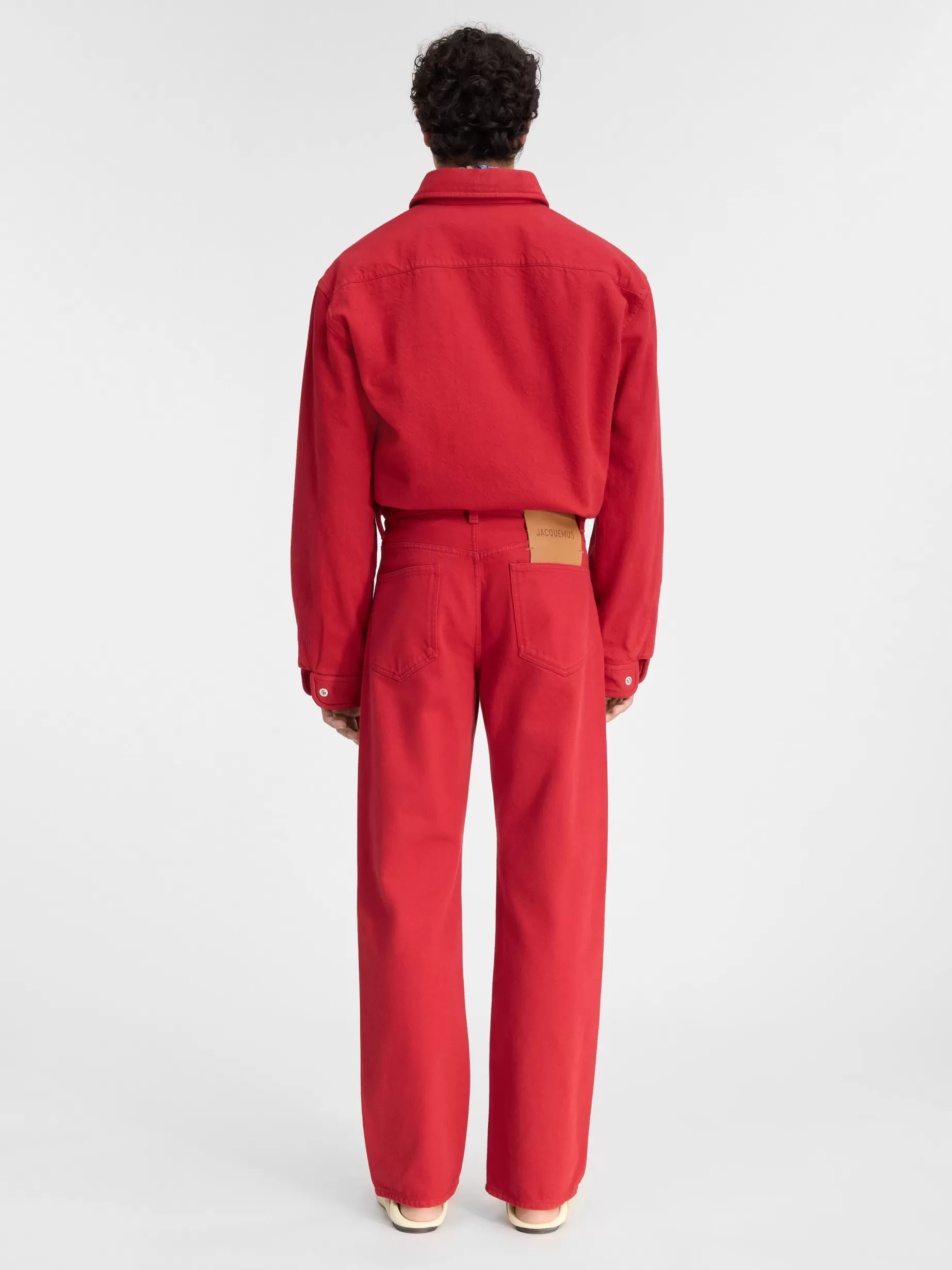 Cheap Jacquemus De de-Nîmes rechte denim broek Red