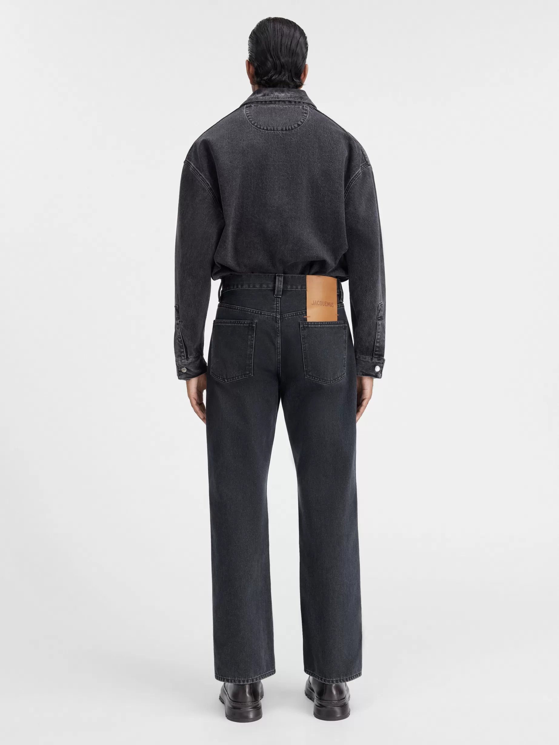 Cheap Jacquemus De de-Nîmes rechte denim broek Black