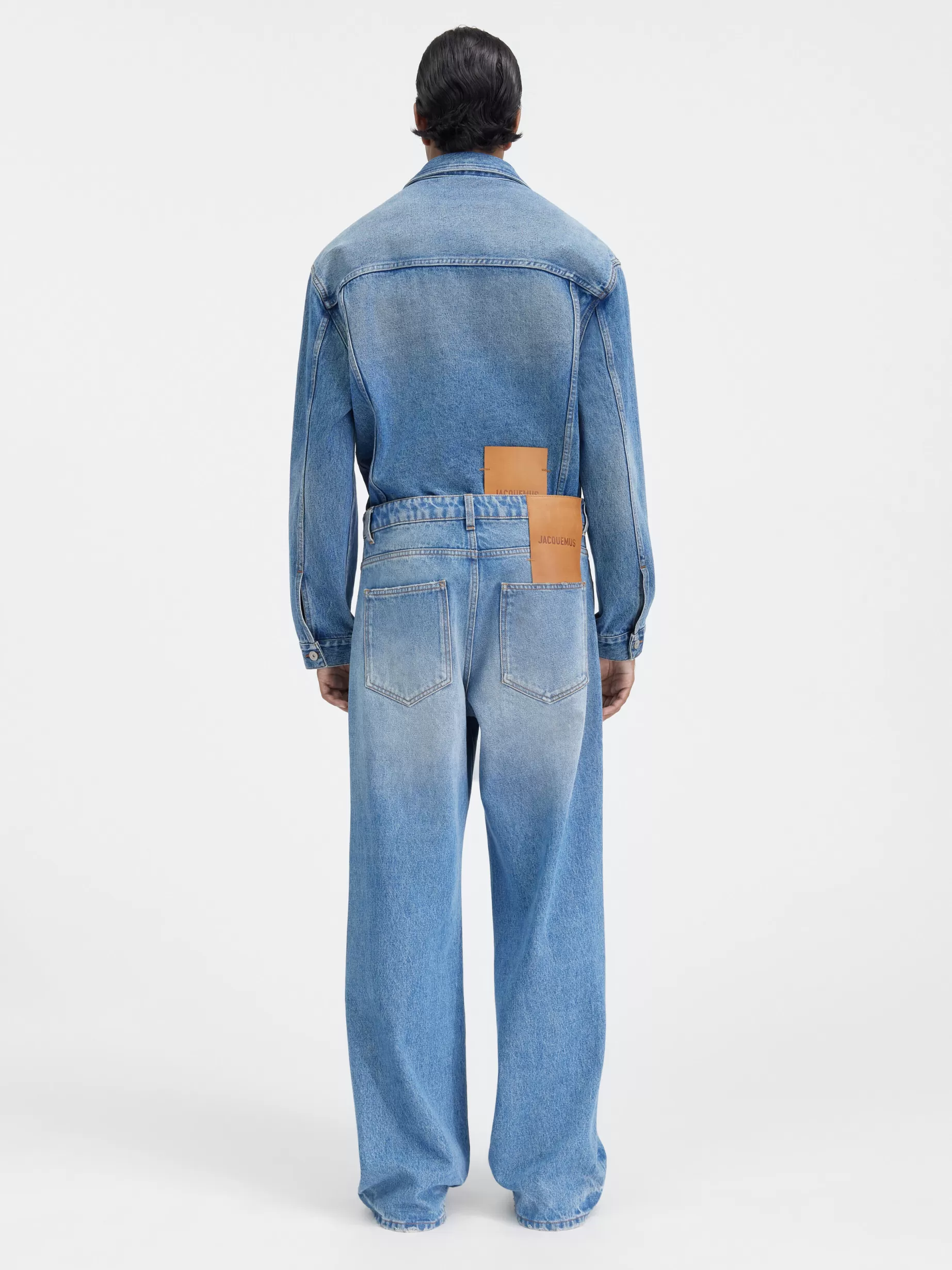 Clearance Jacquemus De de-Nîmes wijde denim broek Blue/Tabac