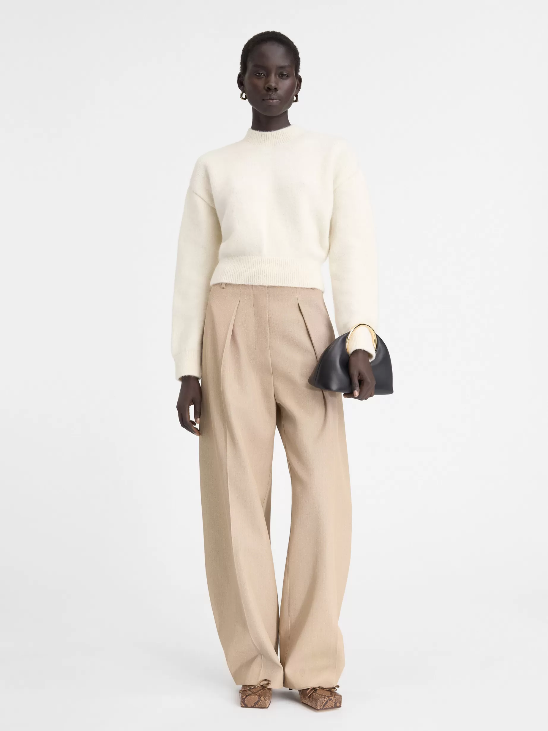 Sale Jacquemus De gebreide trui LightBeige