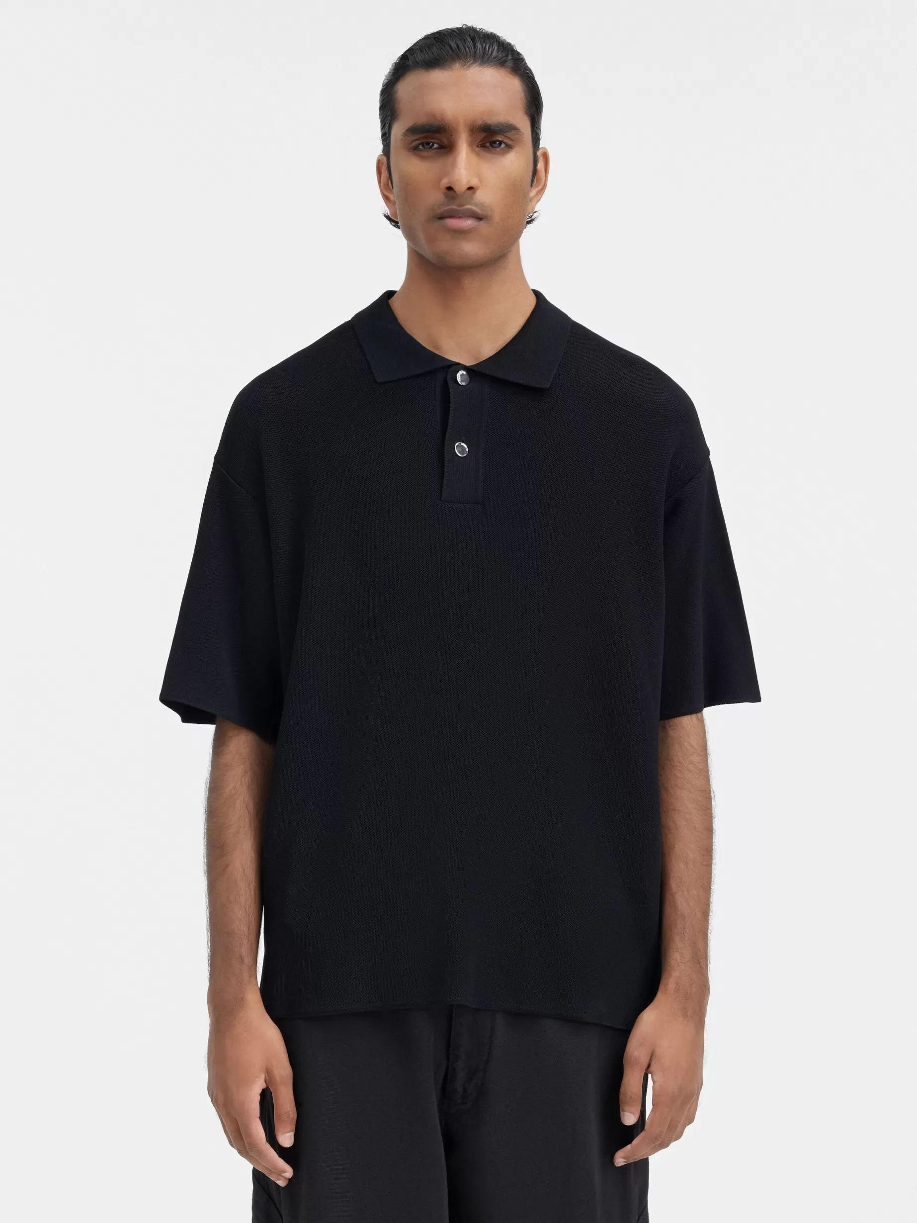 Cheap Jacquemus De gebreide polo Black