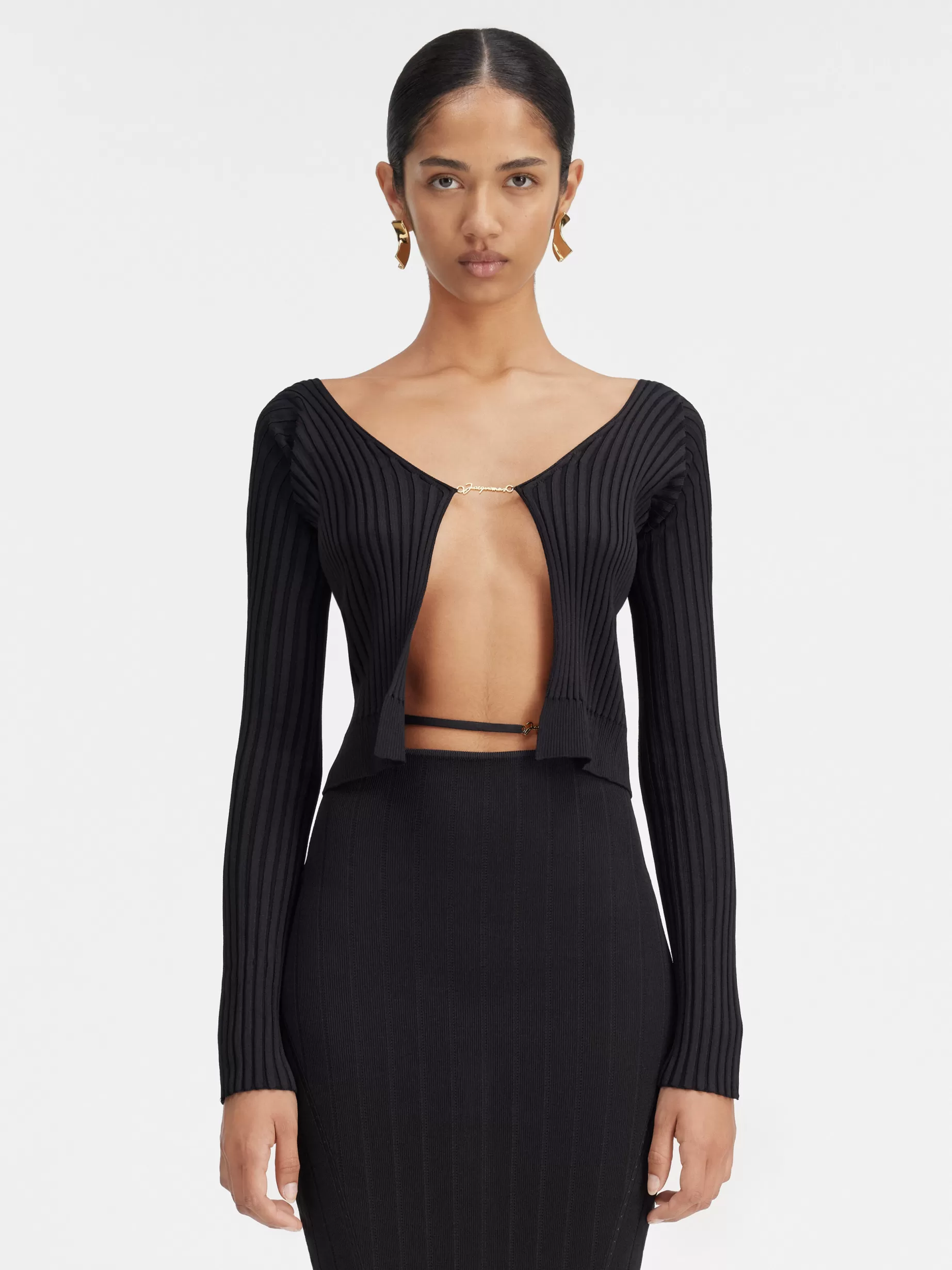 Flash Sale Jacquemus De lange gebreide Pralù Black