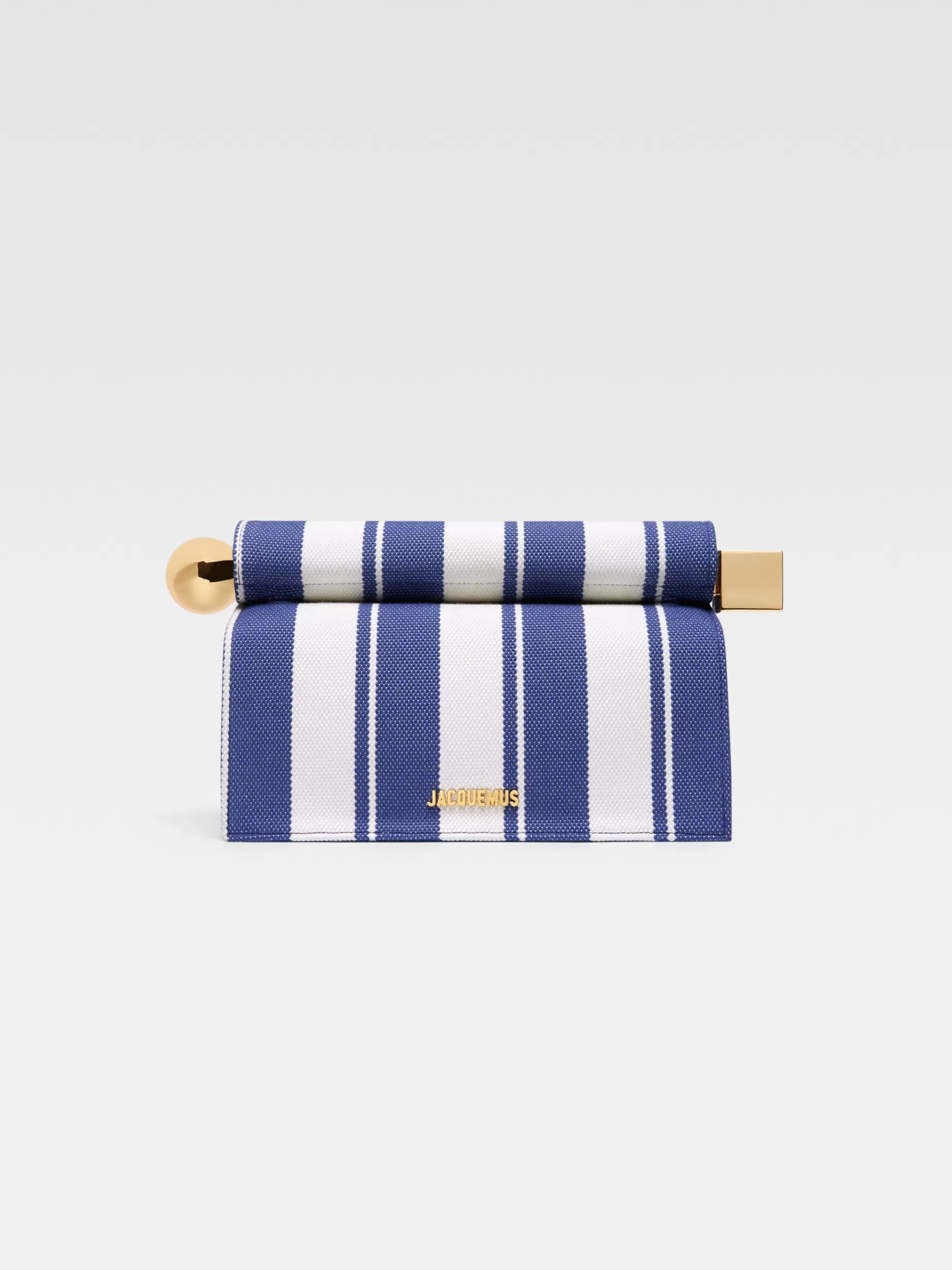 New Jacquemus De Rond Carré clutch PrintRayureBlue