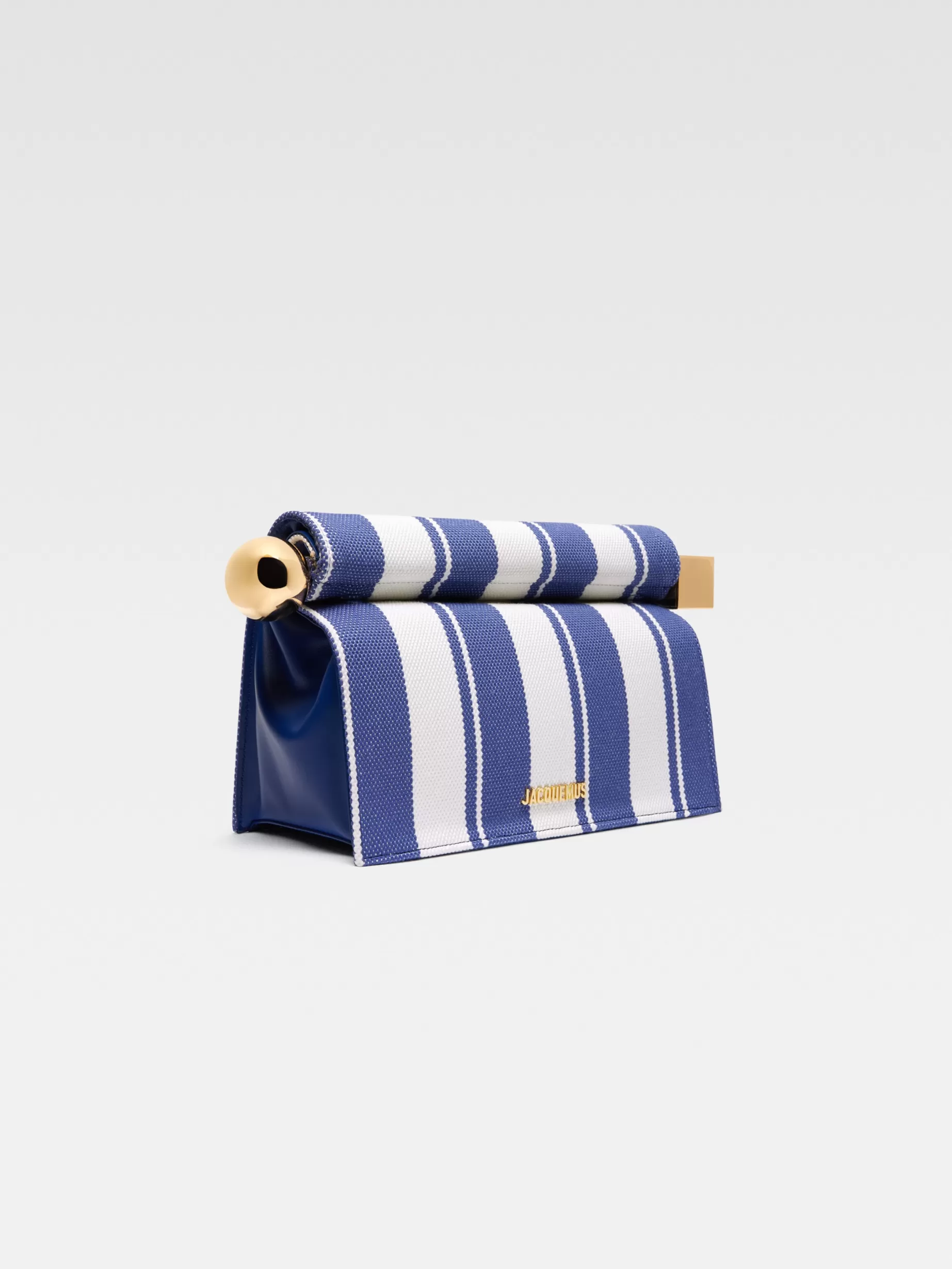 New Jacquemus De Rond Carré clutch PrintRayureBlue