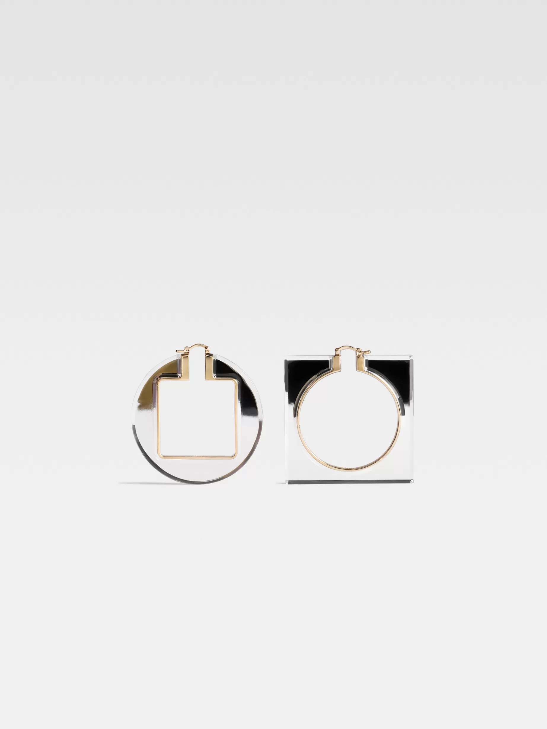 Best Jacquemus De Rond Carré-oorringen Silver/Transparent