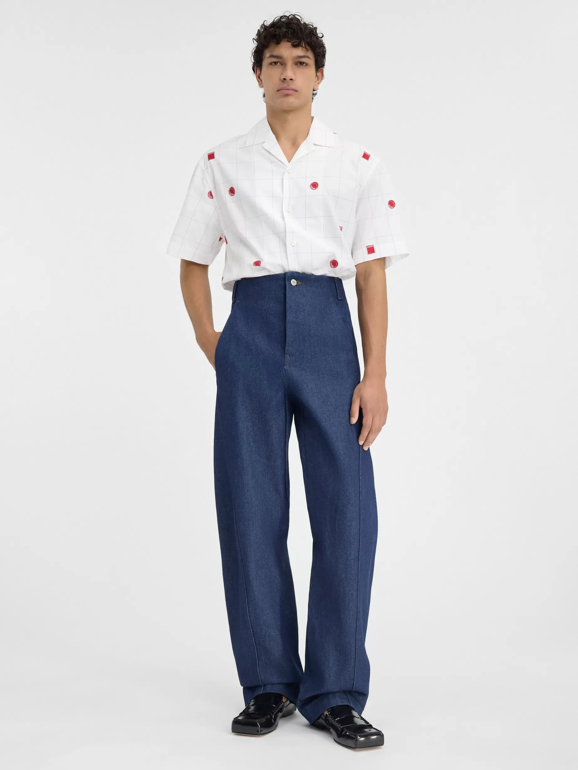 Cheap Jacquemus De Scala de-Nîmes denim broek Navy