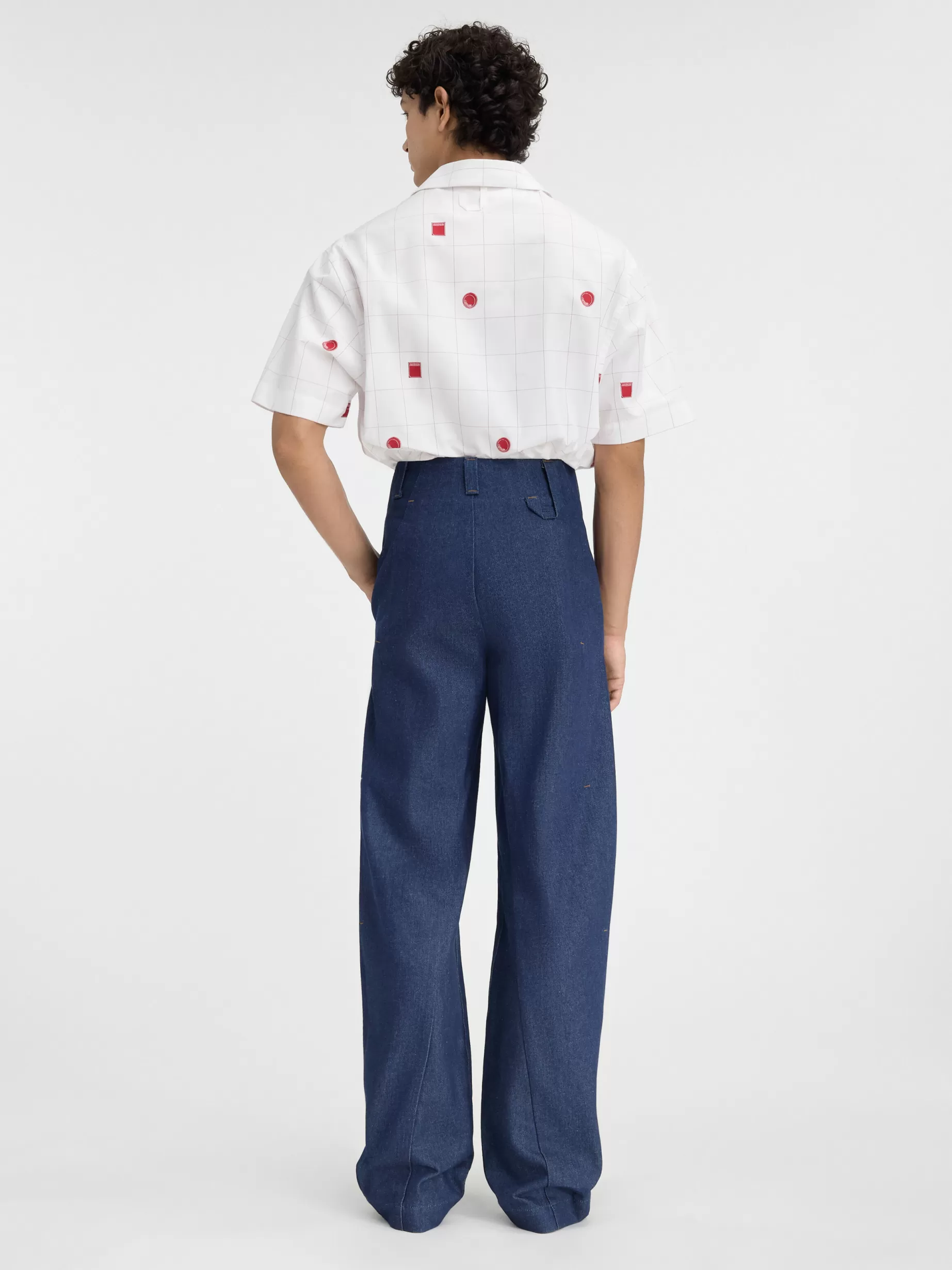 Cheap Jacquemus De Scala de-Nîmes denim broek Navy