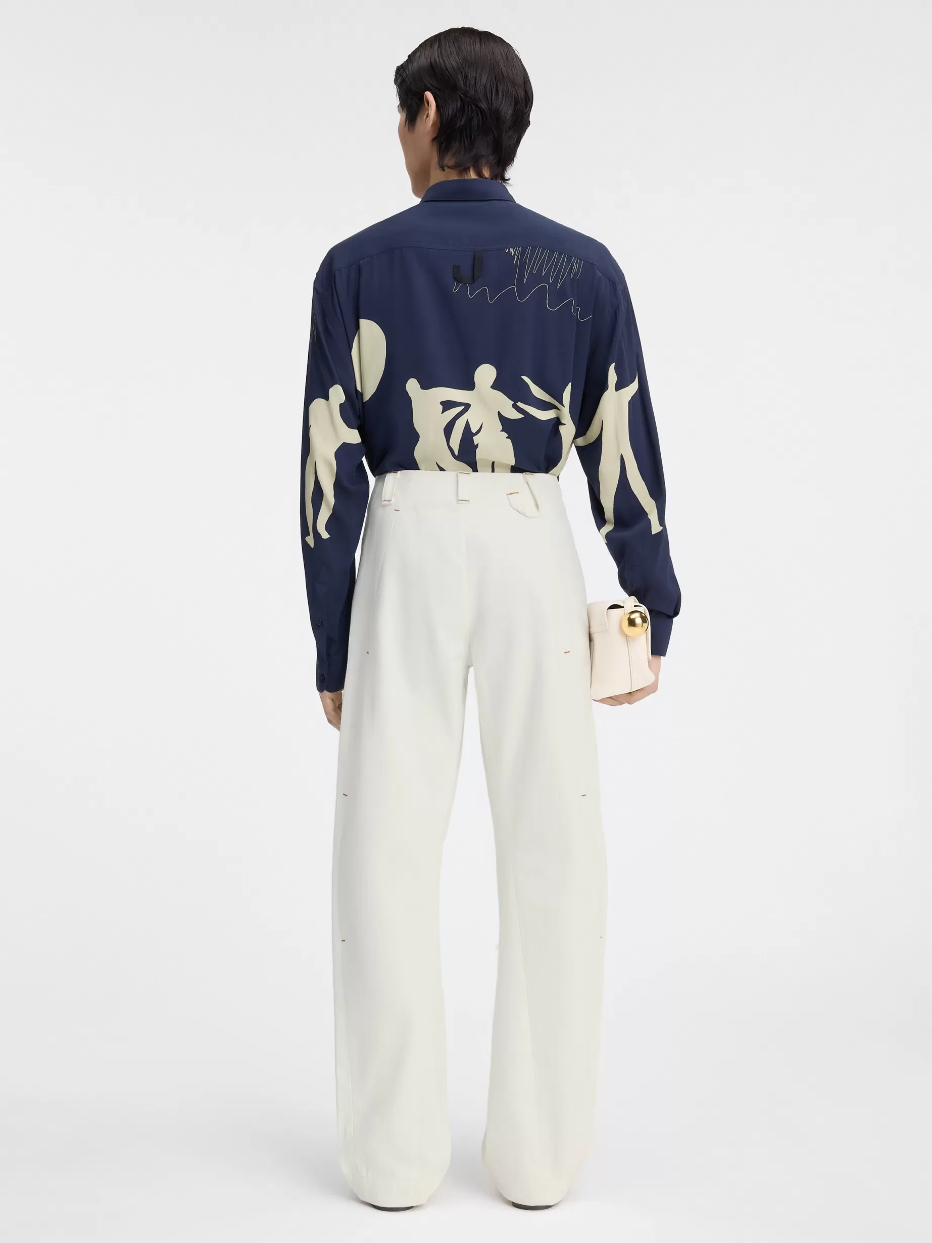 Cheap Jacquemus De Scala de-Nîmes denim broek Off-White