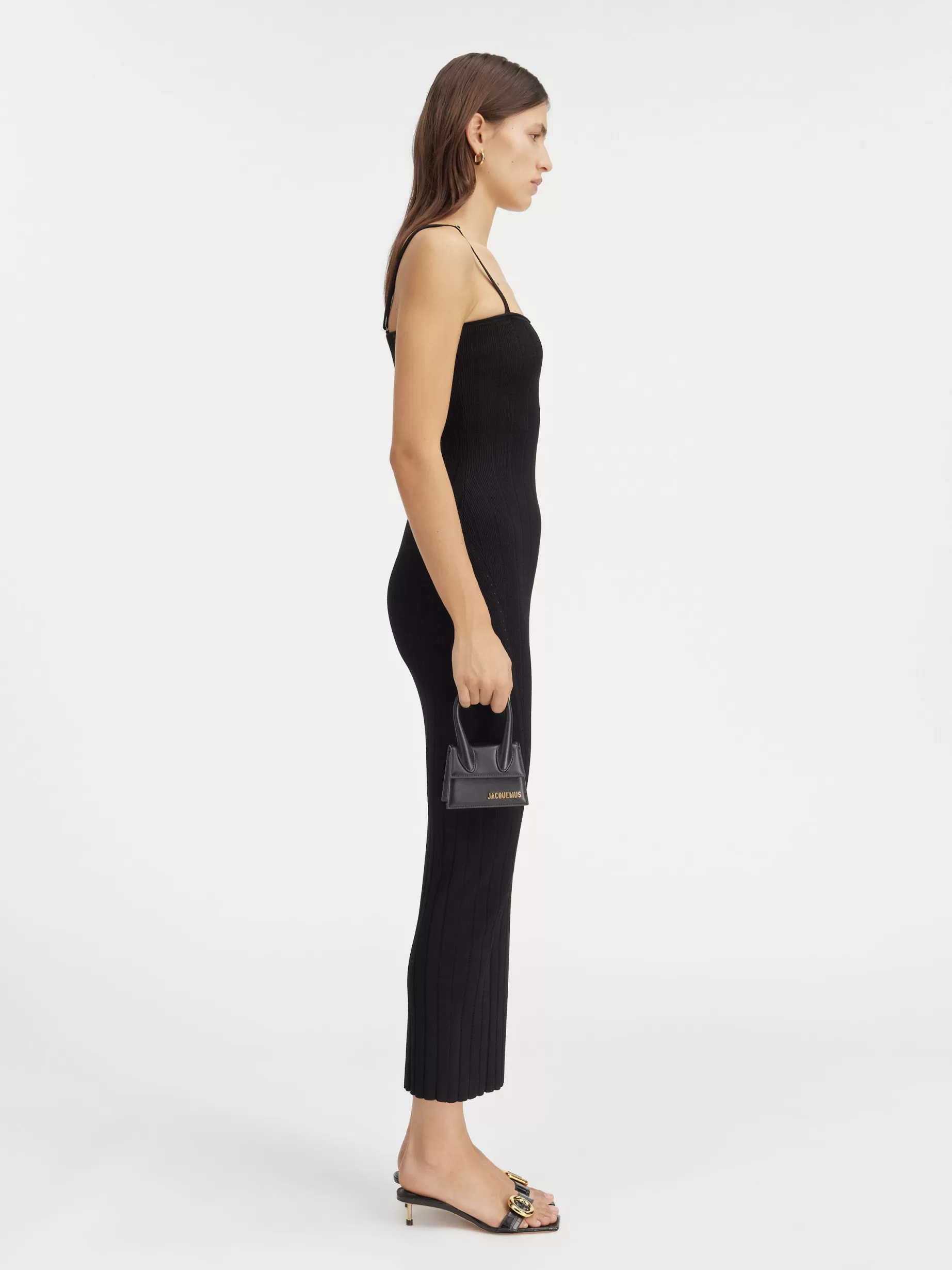 Shop Jacquemus De Sierra jurk met bandjes Black