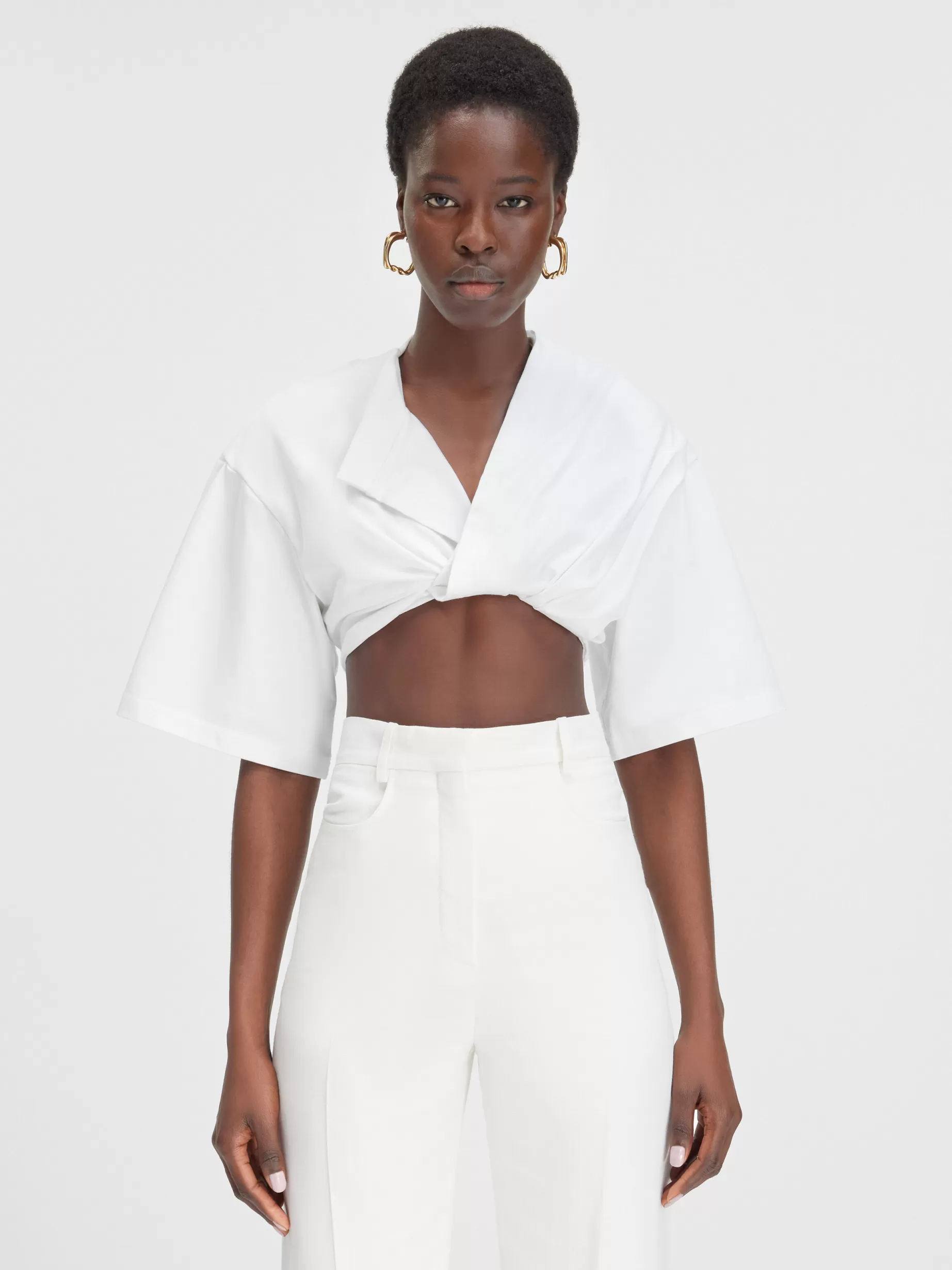 Online Jacquemus Het Bahia T-shirt met korte pasvorm White