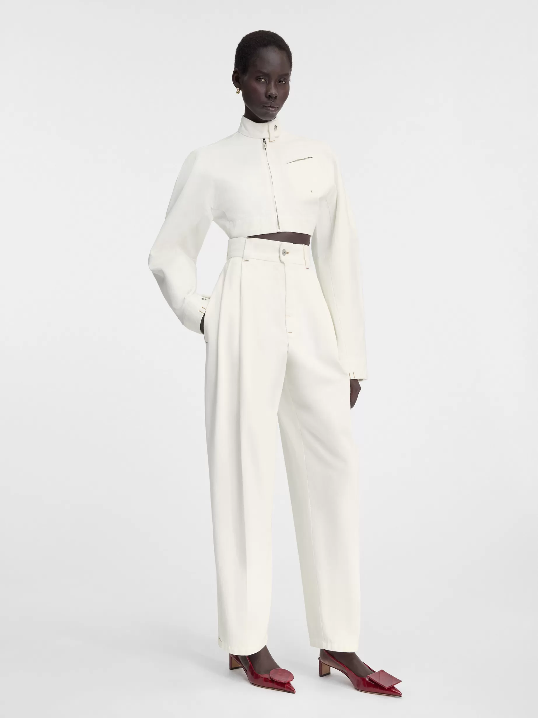 Clearance Jacquemus Het Cabrio de-Nîmes denim jack Off-White