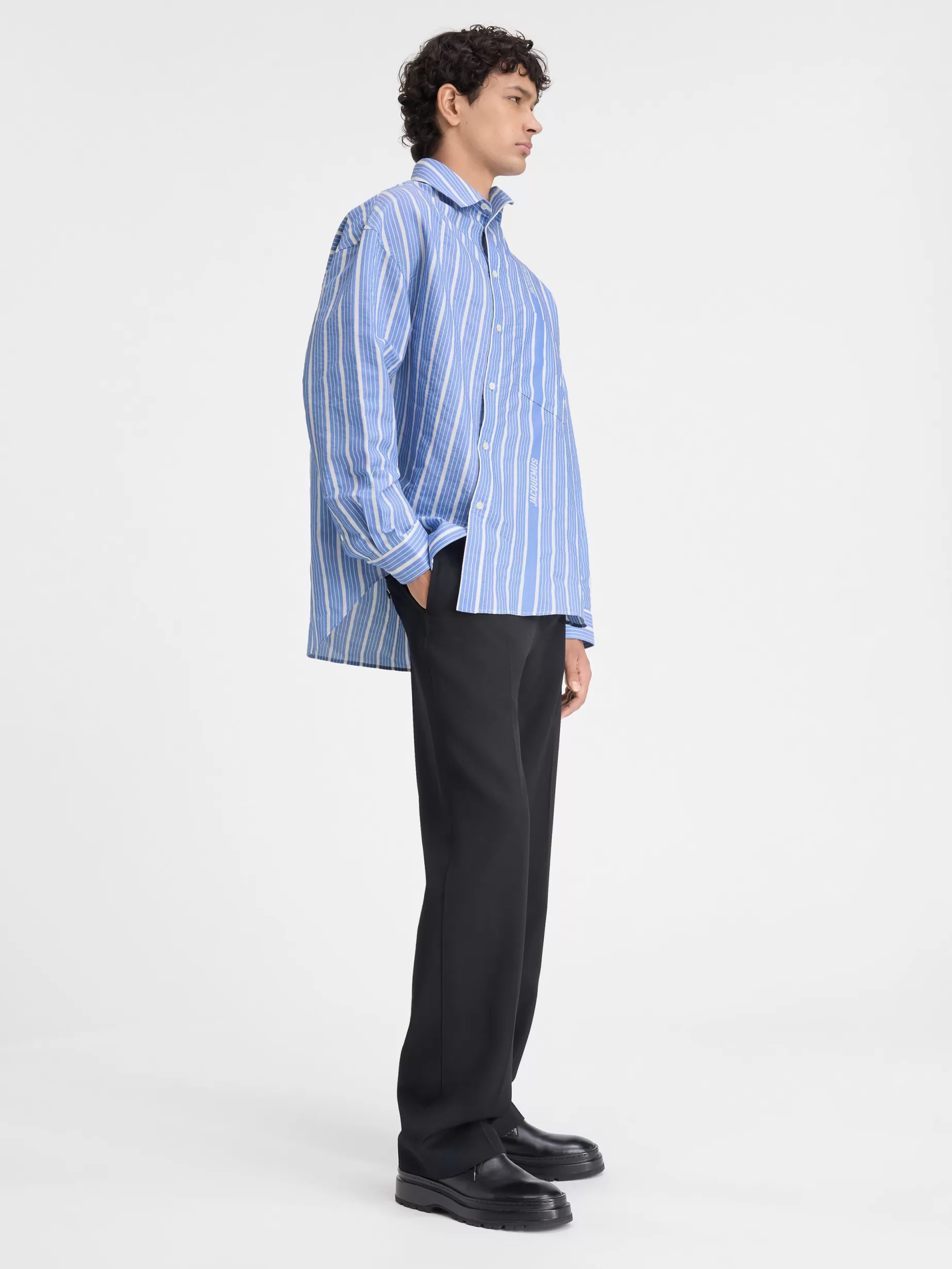 Best Jacquemus Het Cuadro shirt JacquardBlue/White