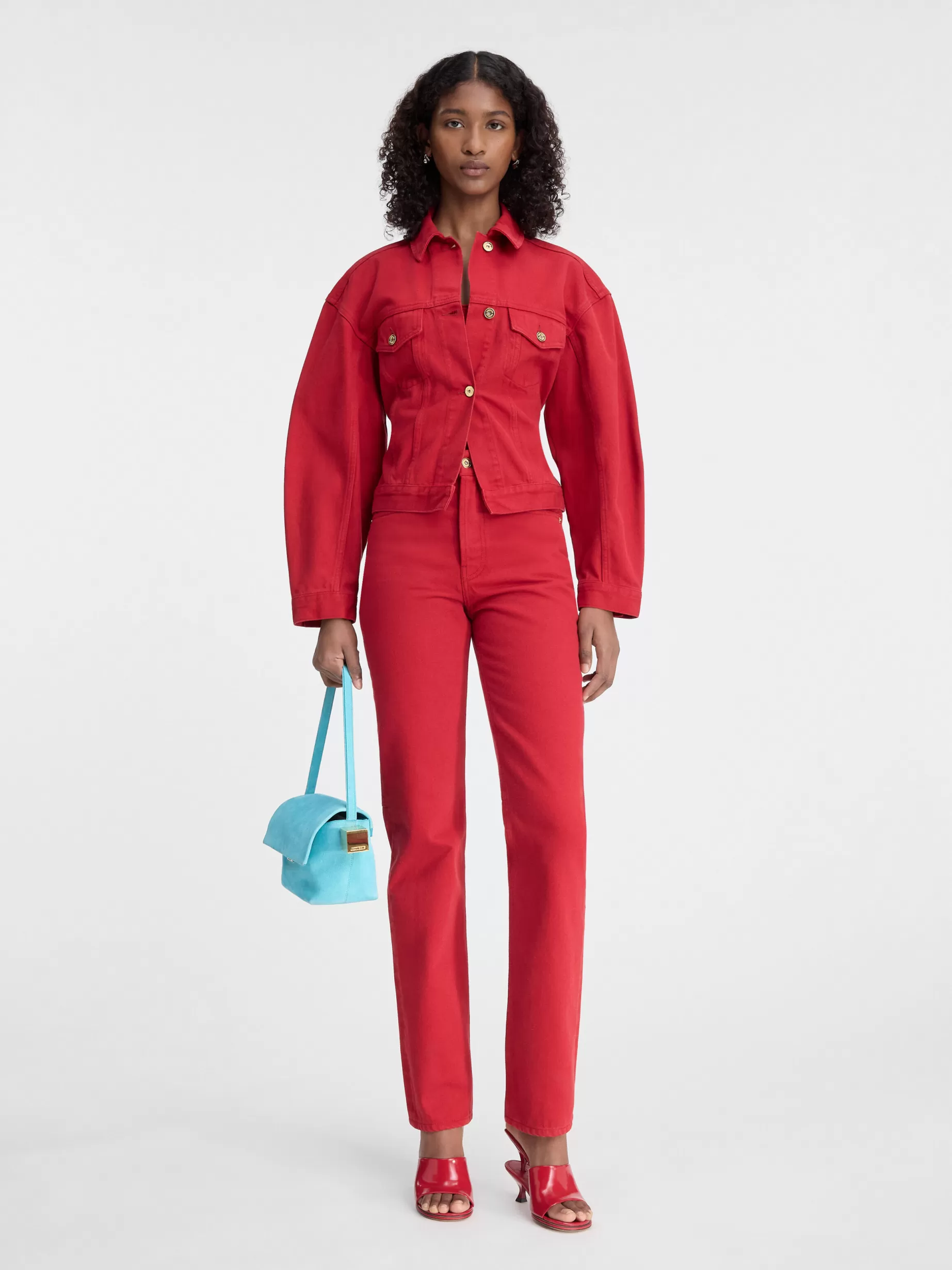 Best Jacquemus Het de-Nîmes denim jack Red