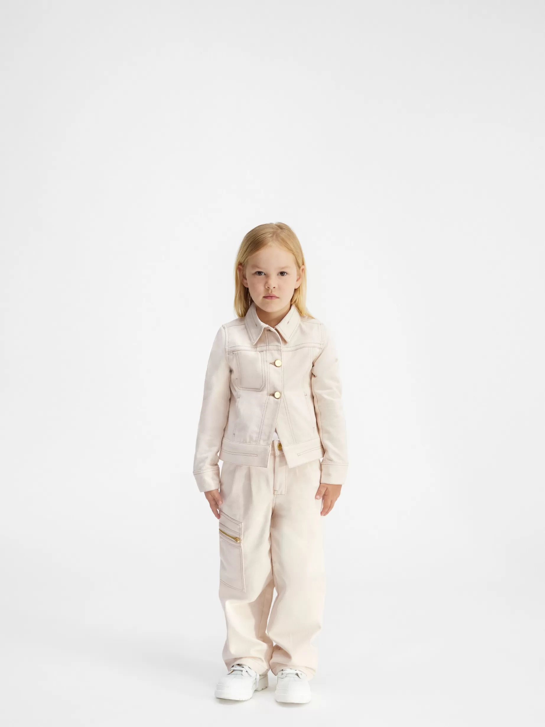 Best Sale Jacquemus Het denim de-Nîmes jack voor kinderen Off-White