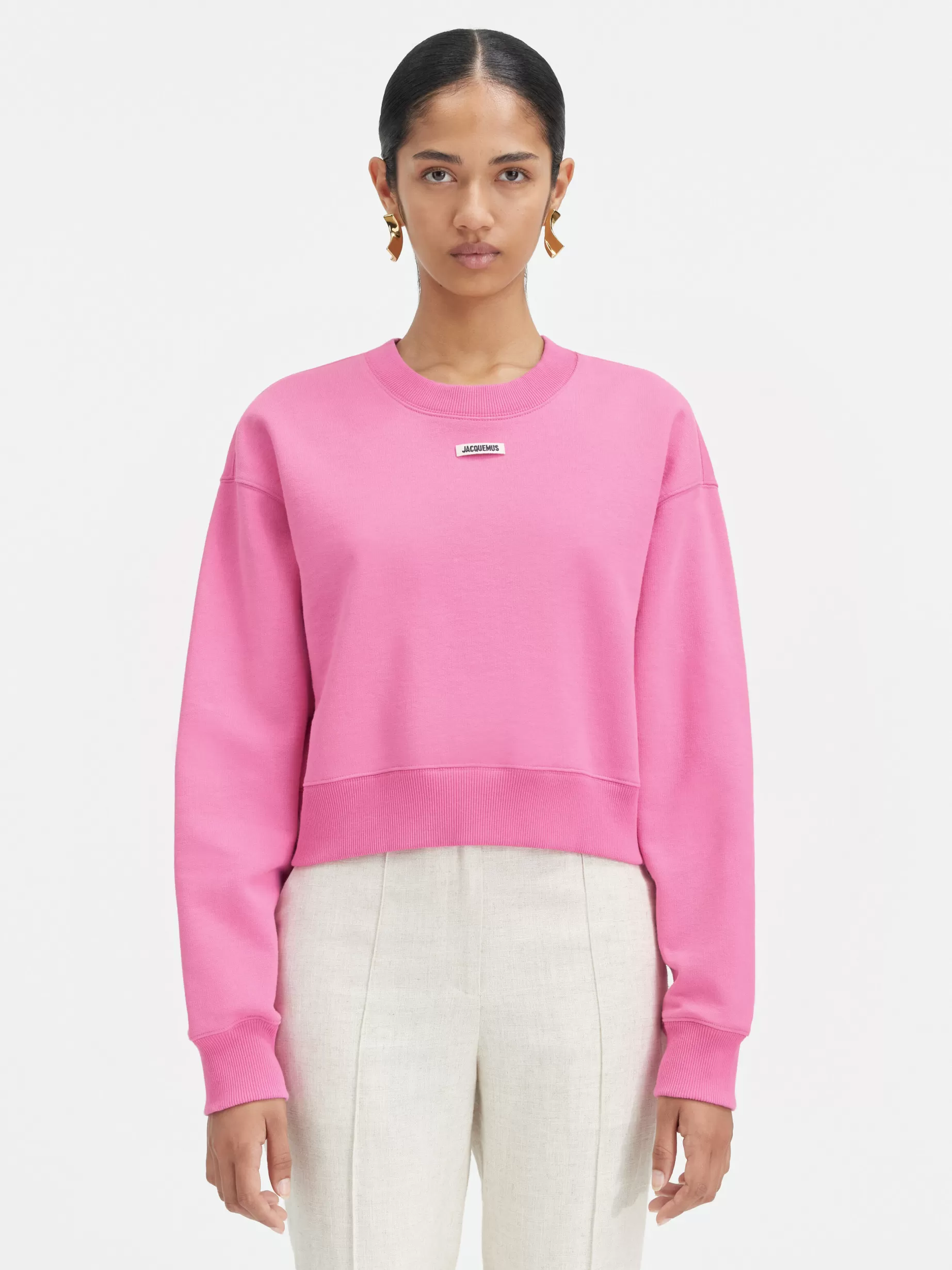 Cheap Jacquemus Het Gros Grain sweatshirt Pink