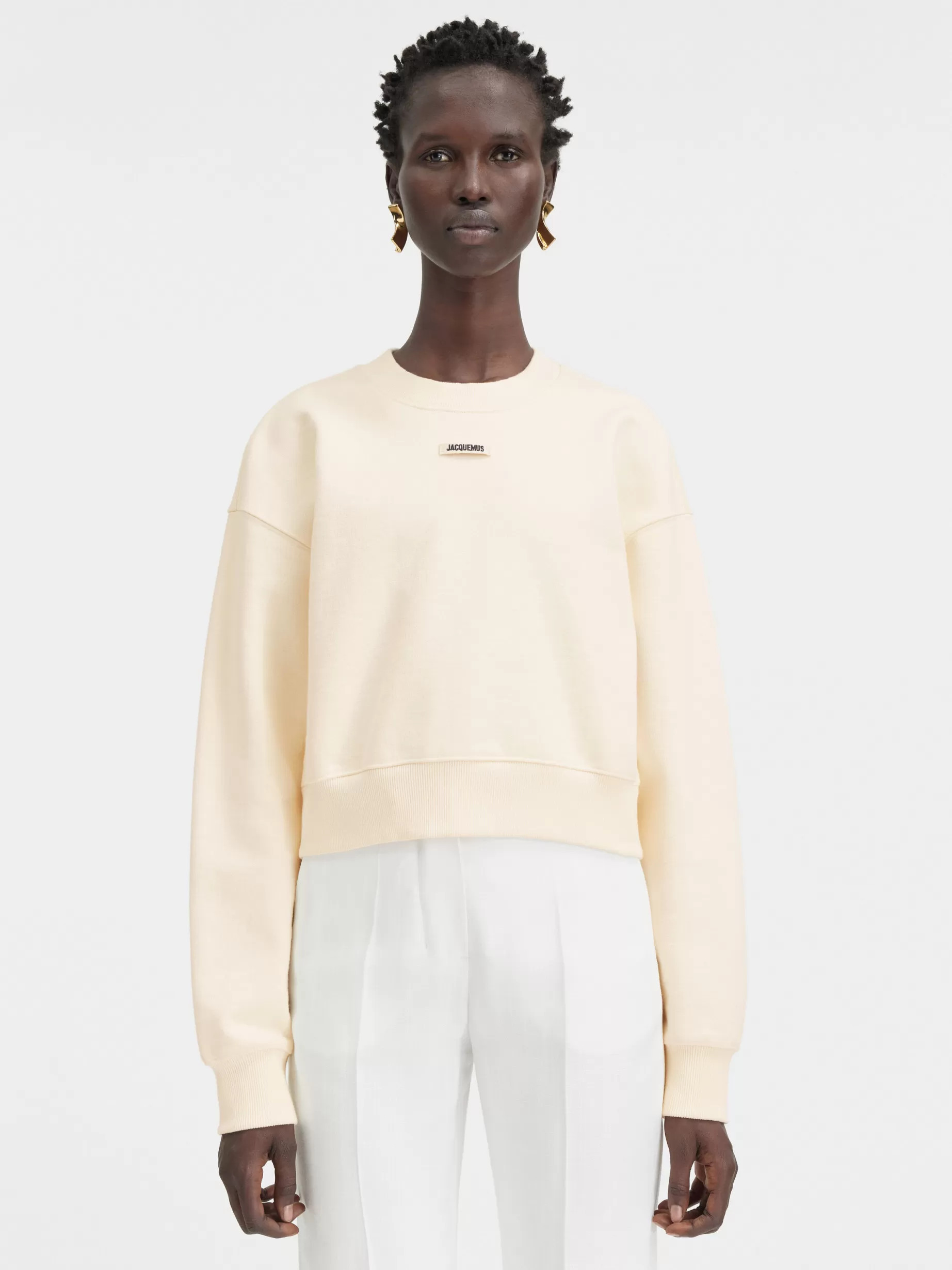 Cheap Jacquemus Het Gros Grain sweatshirt LightBeige