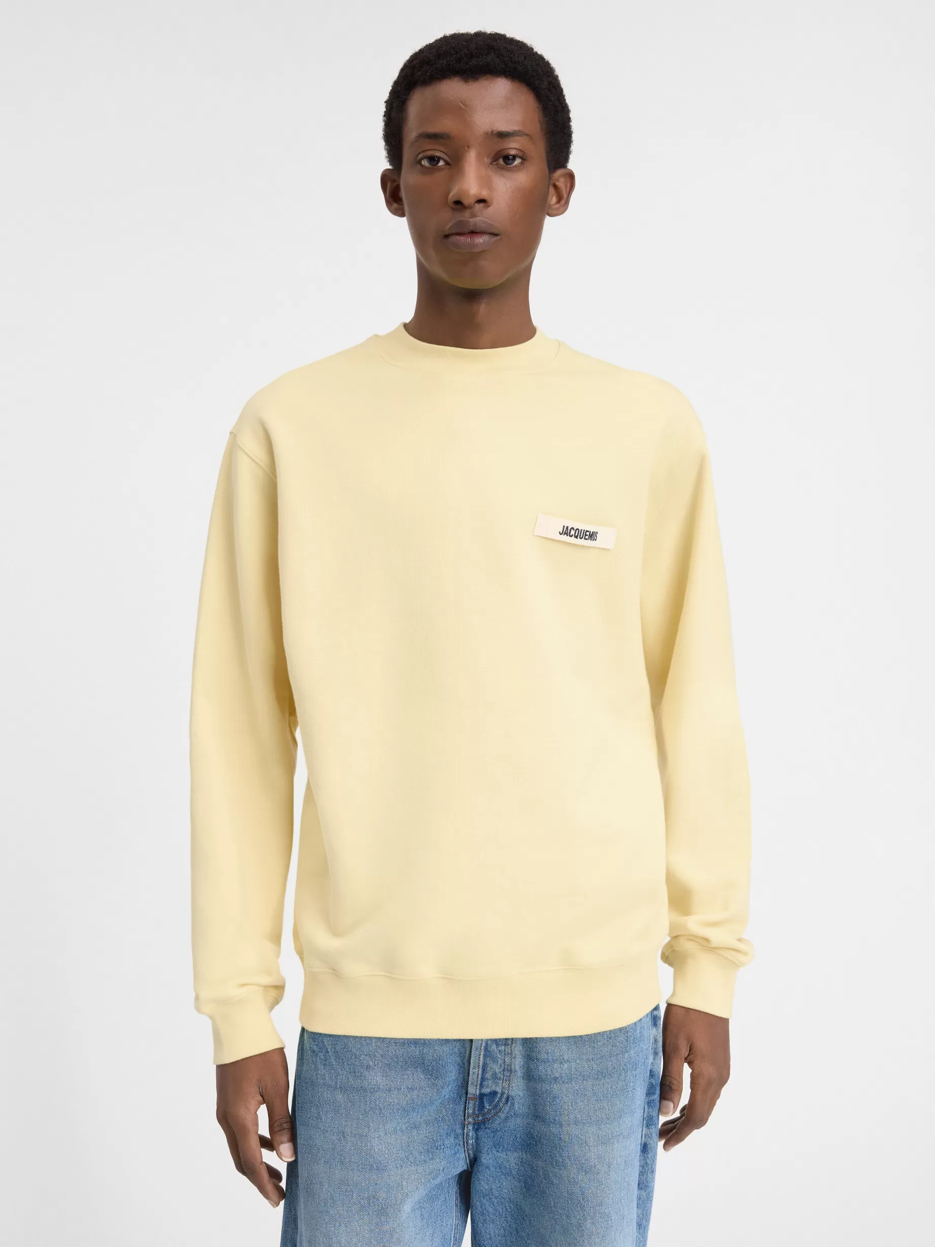 Best Sale Jacquemus Het Gros Grain sweatshirt LightYellow