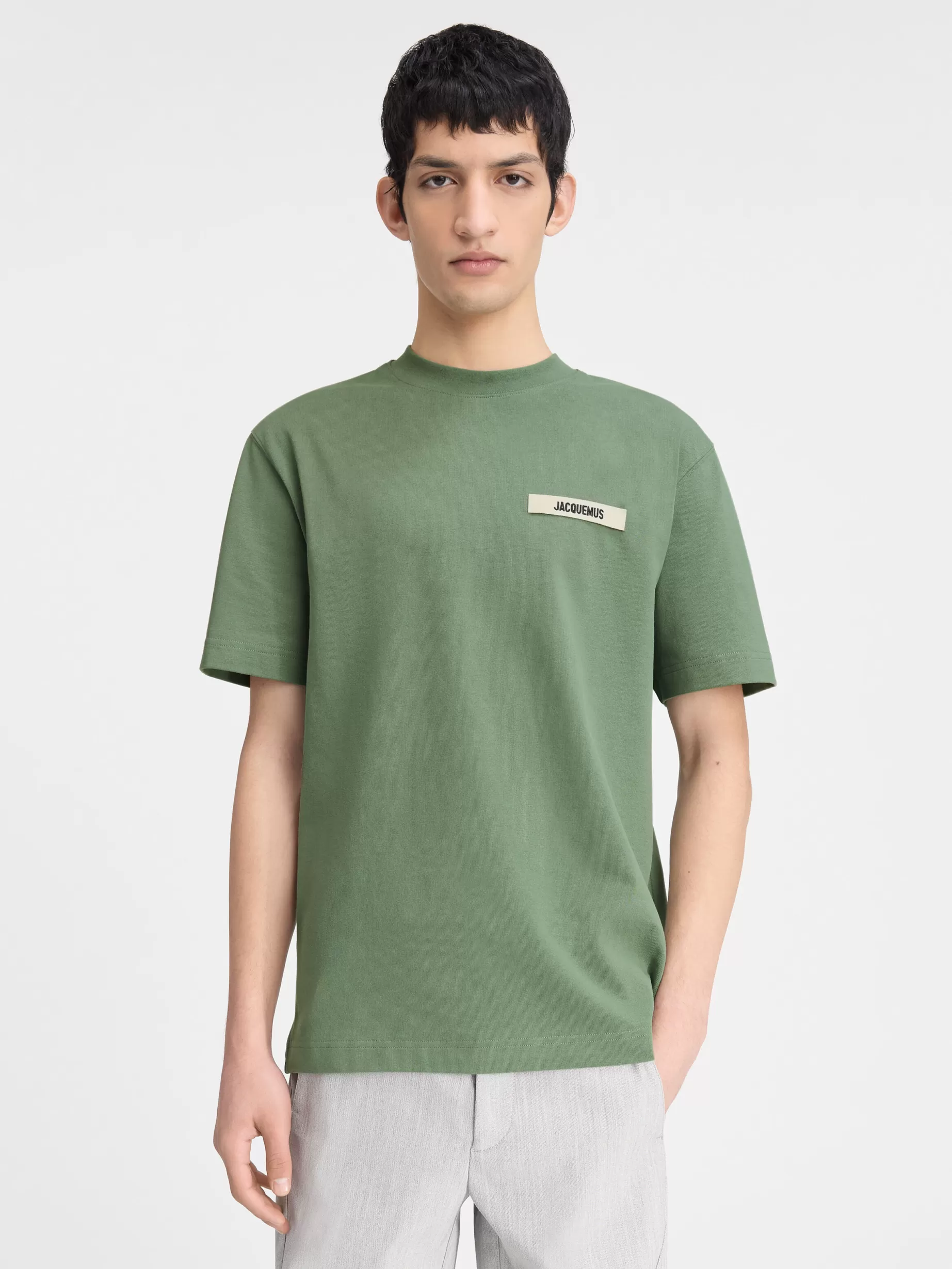 Discount Jacquemus Het Gros Grain T-shirt LightGreen