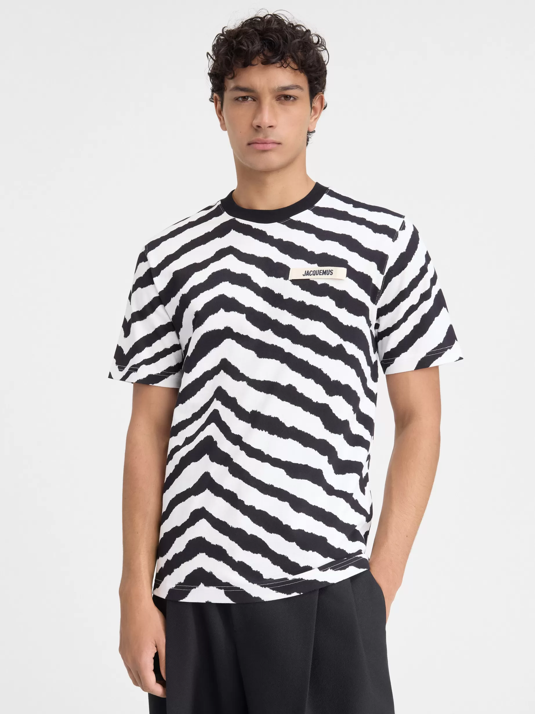 Clearance Jacquemus Het Gros Grain T-shirt Black&WhiteZebra