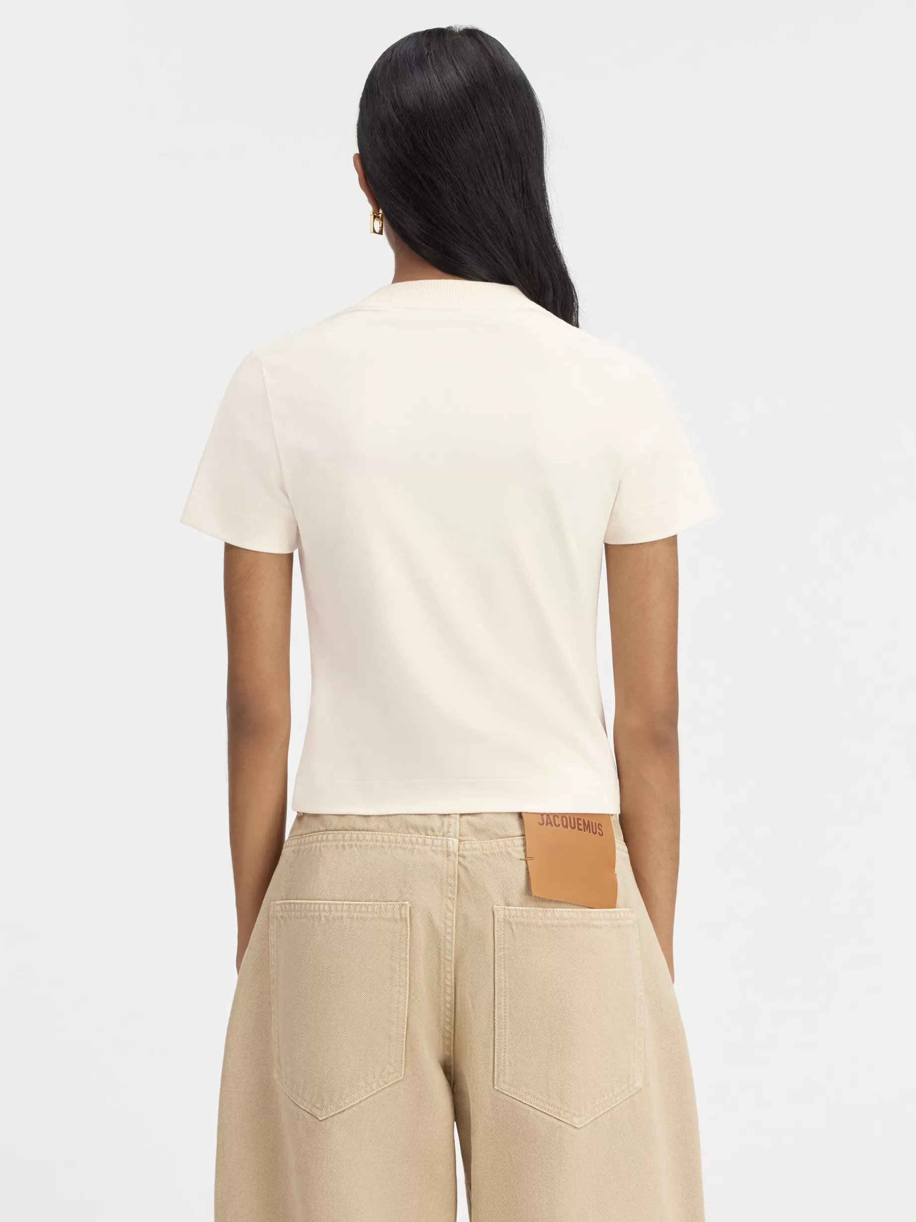 Sale Jacquemus Het Gros Grain T-shirt LightBeige