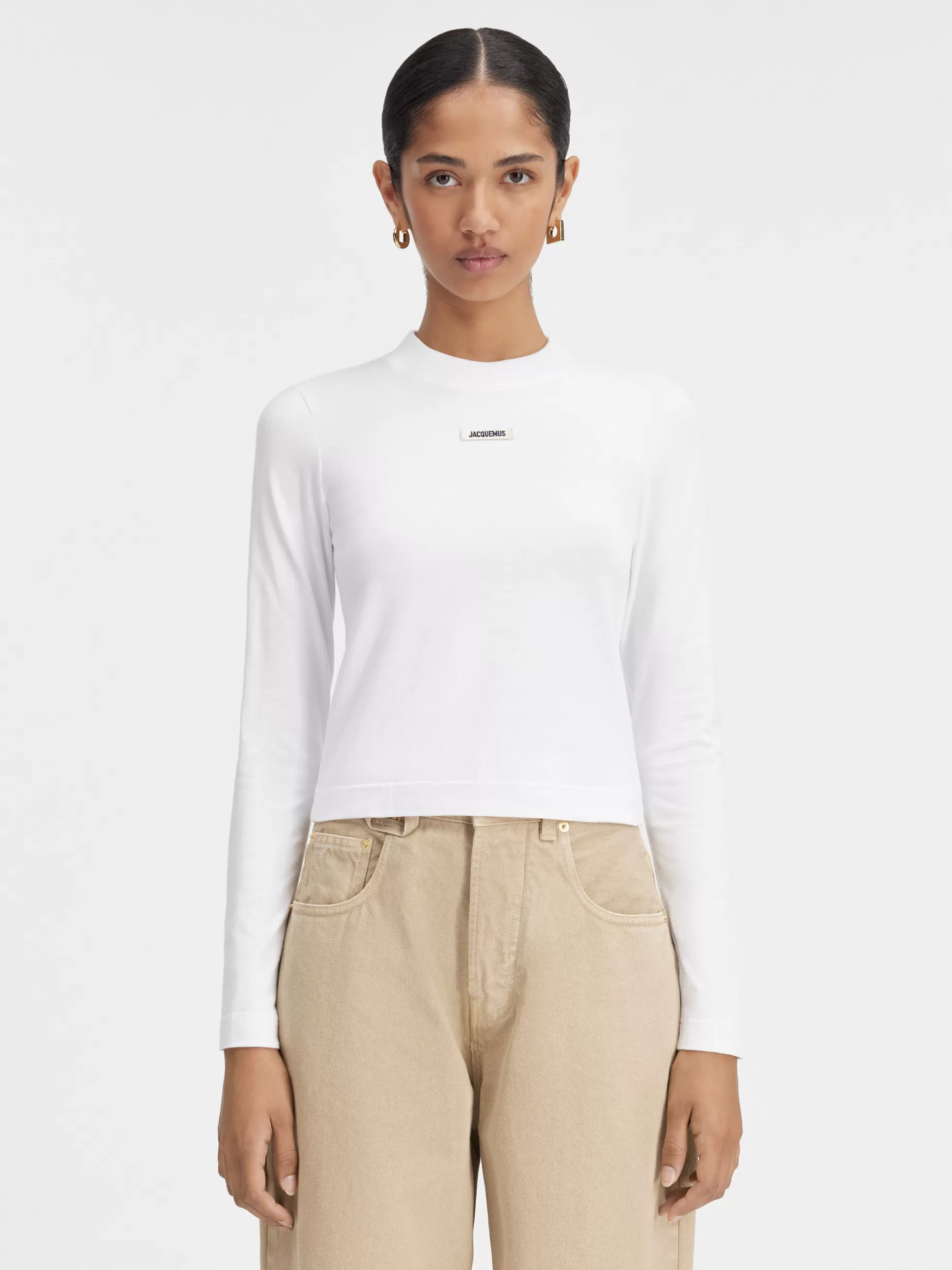 Best Jacquemus Het Gros Grain T-shirt met lange mouwen White