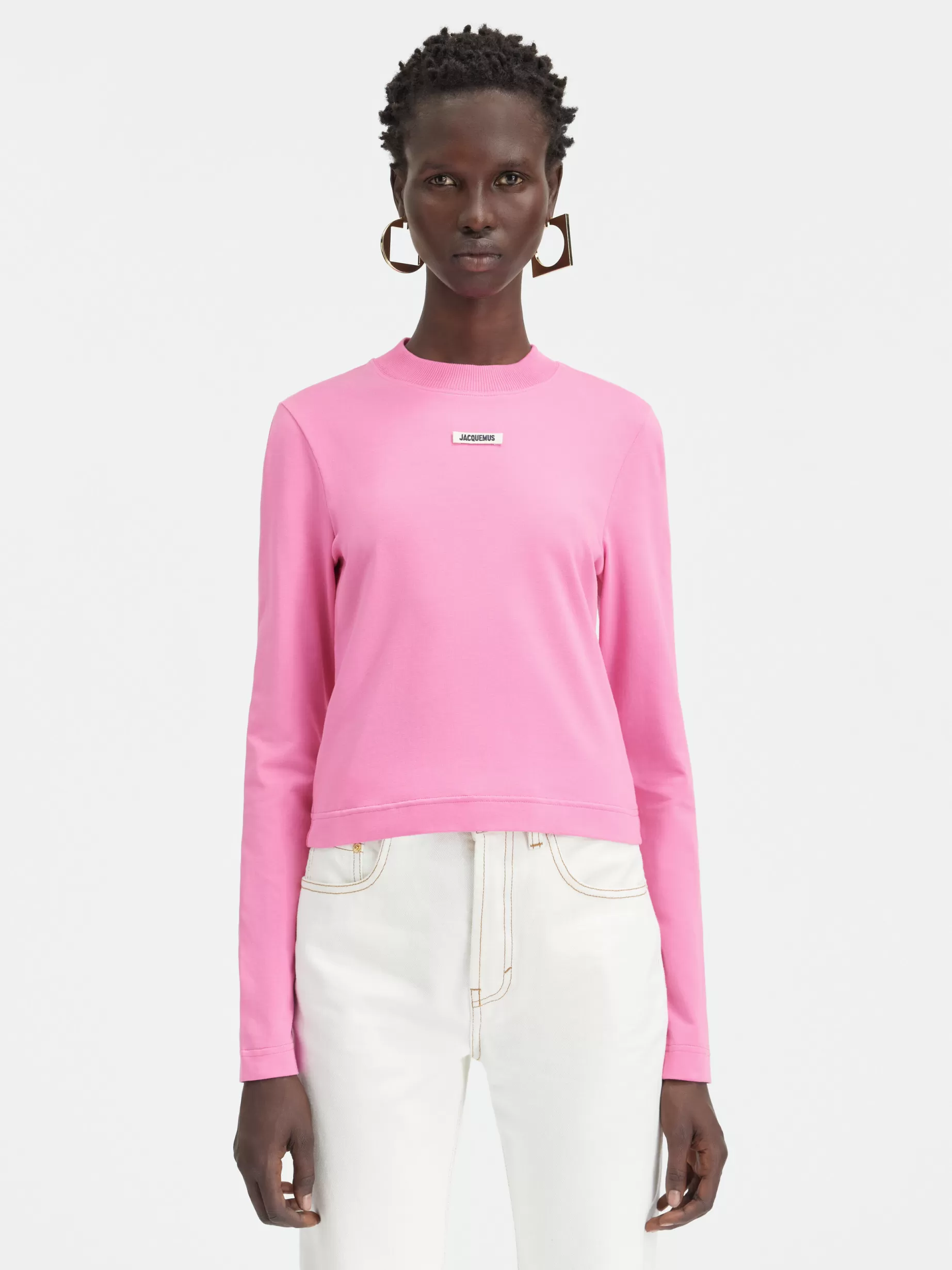 Best Sale Jacquemus Het Gros Grain T-shirt met lange mouwen Pink