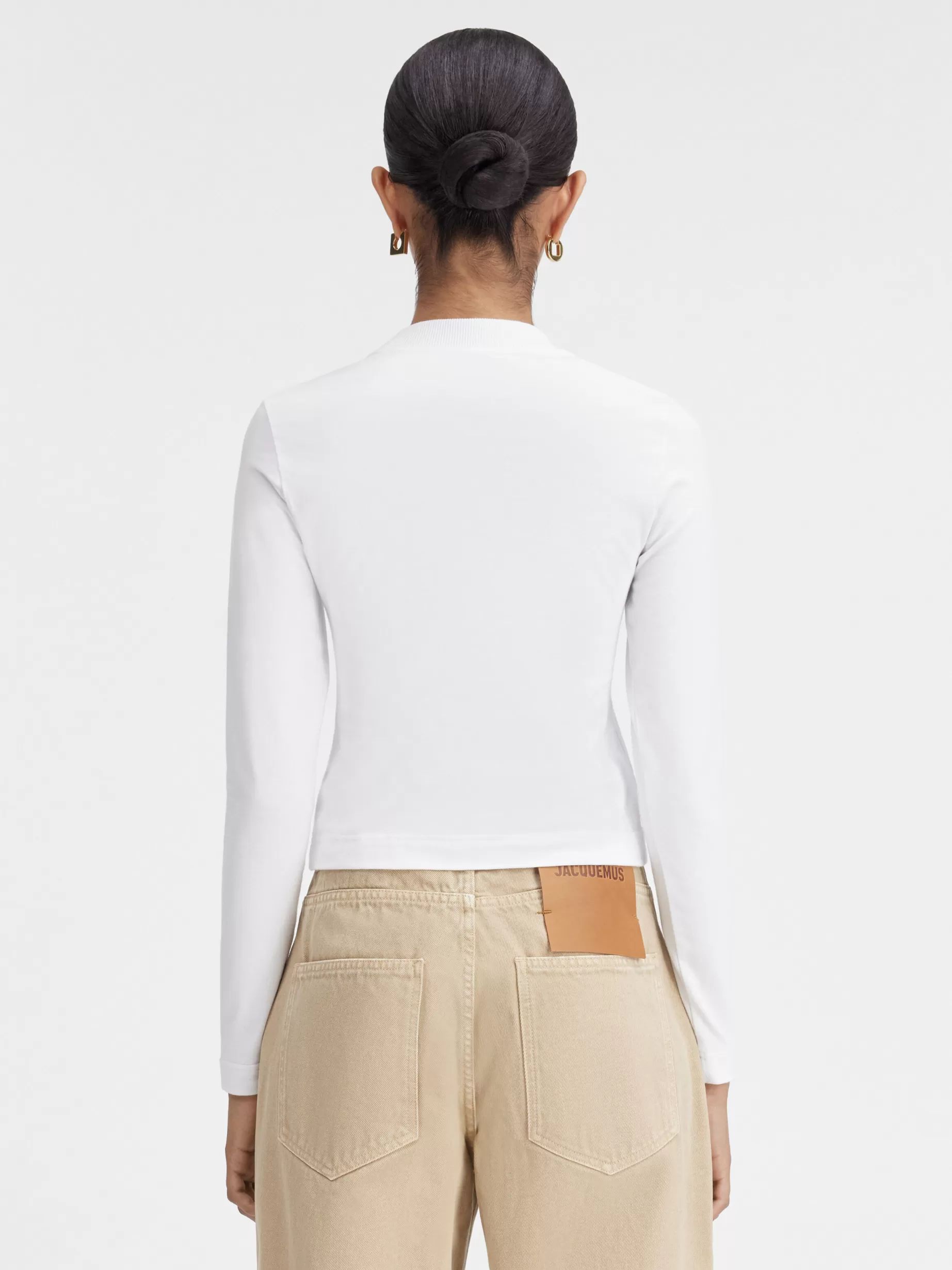 Best Jacquemus Het Gros Grain T-shirt met lange mouwen White