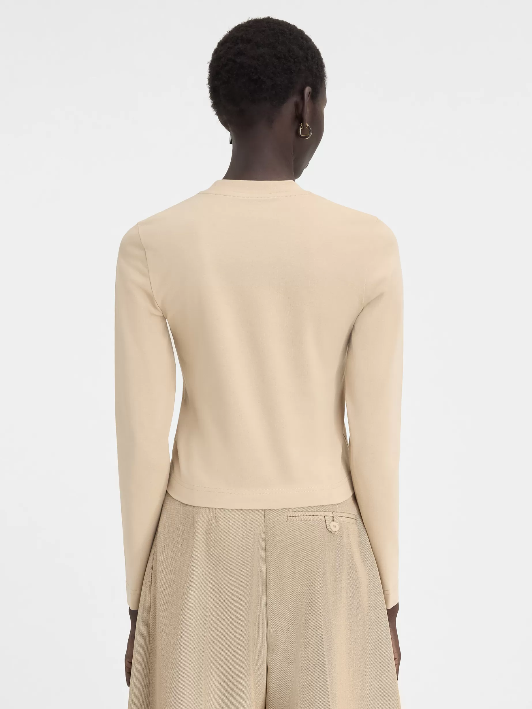 Best Sale Jacquemus Het Gros Grain T-shirt met lange mouwen Beige