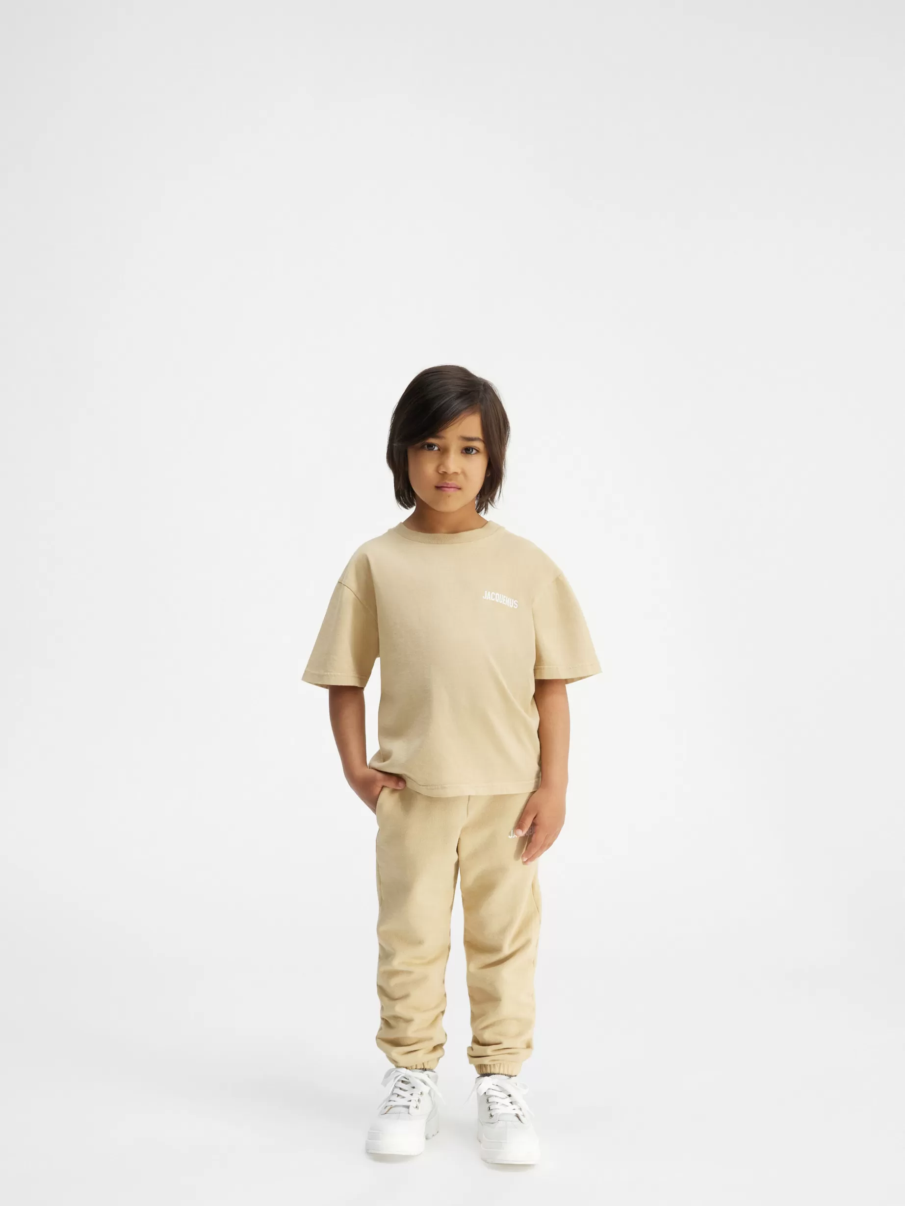 Sale Jacquemus Het T-shirt voor kinderen DarkBeige