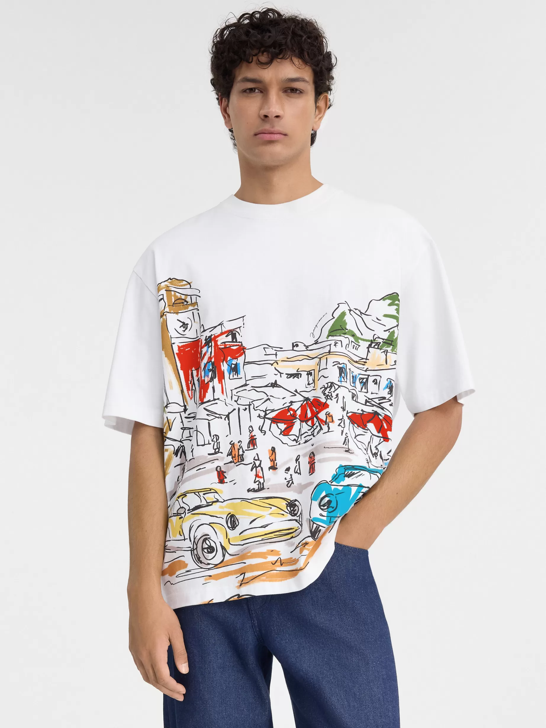 Cheap Jacquemus Het Largo T-shirt PrintCapriCarsWhite