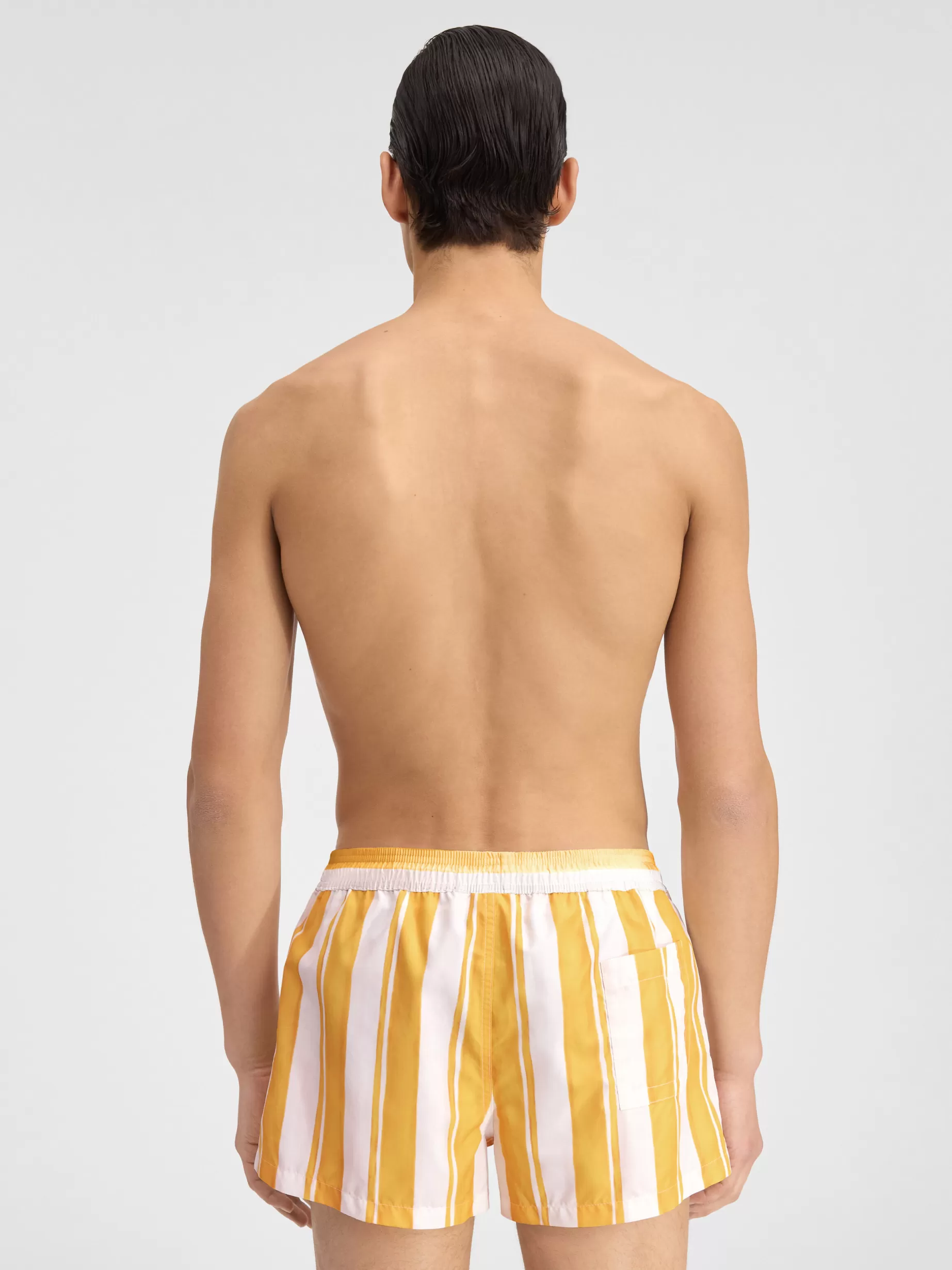 Shop Jacquemus Het Puntini badpak PrintRayureYellowEcru