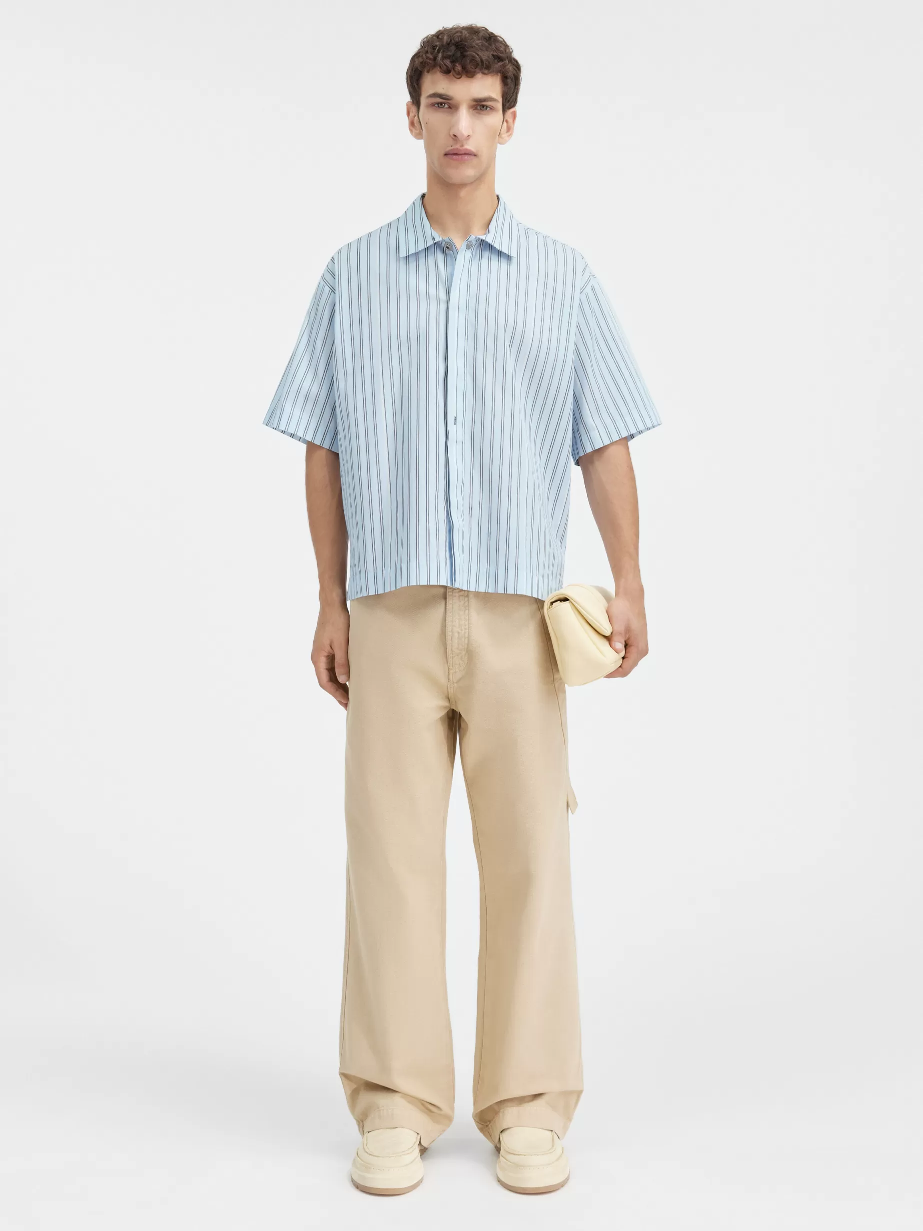 Cheap Jacquemus Het shirt met korte mouwen PrintBlueStripes