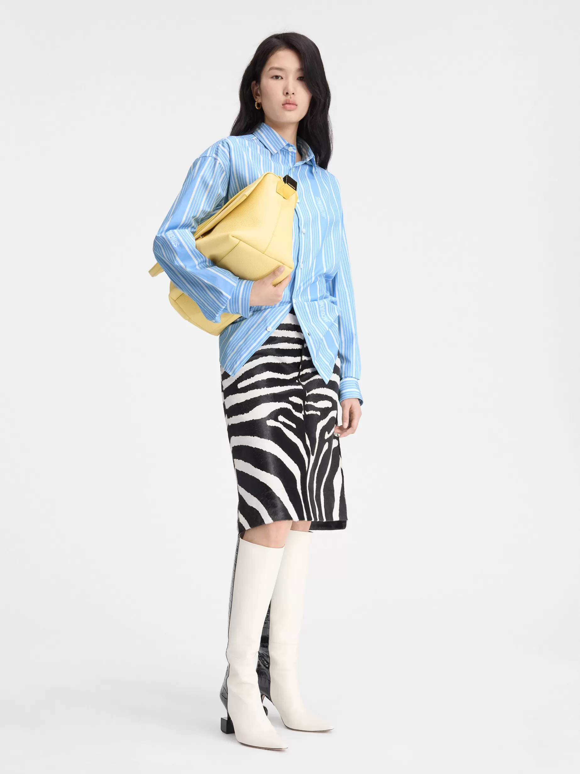 Cheap Jacquemus Het Simon shirt JacquardBlue/White