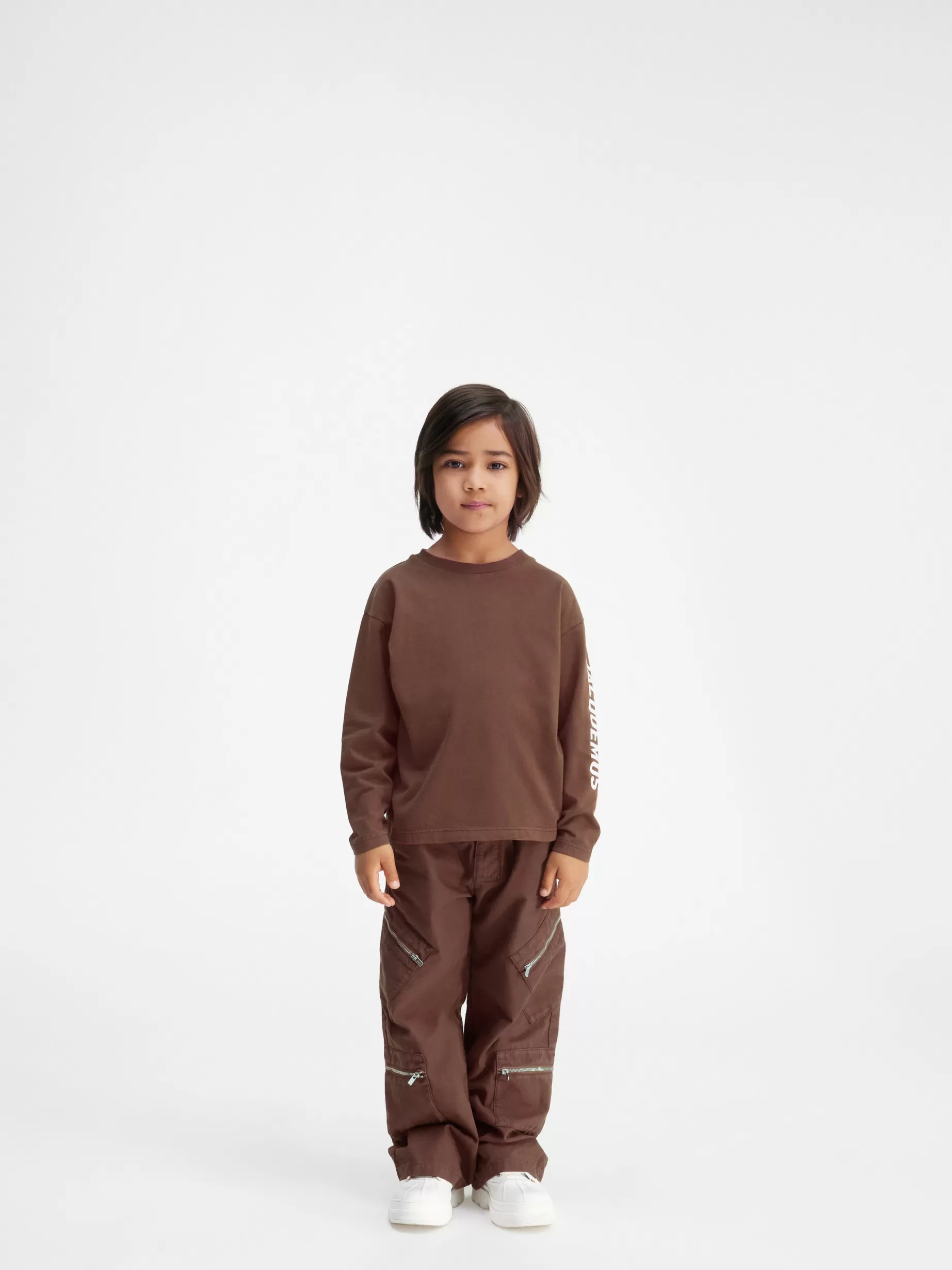 Clearance Jacquemus Het T-shirt met lange mouwen voor kinderen DarkBrown