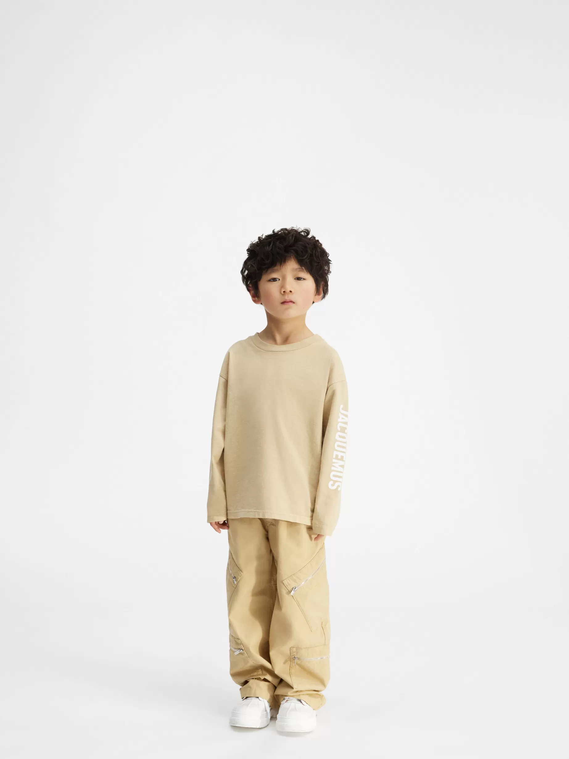 Best Jacquemus Het T-shirt met lange mouwen voor kinderen DarkBeige