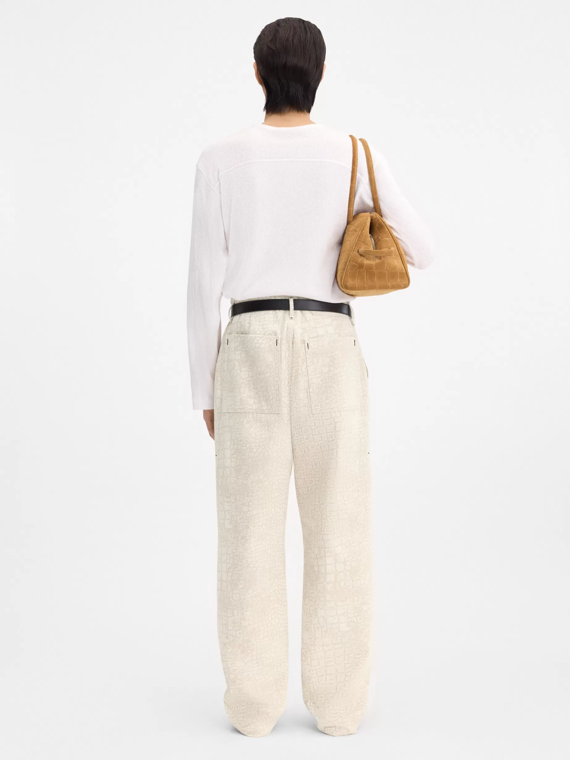 Outlet Jacquemus The Fernando de-Nîmes denim pants CrocoBeige